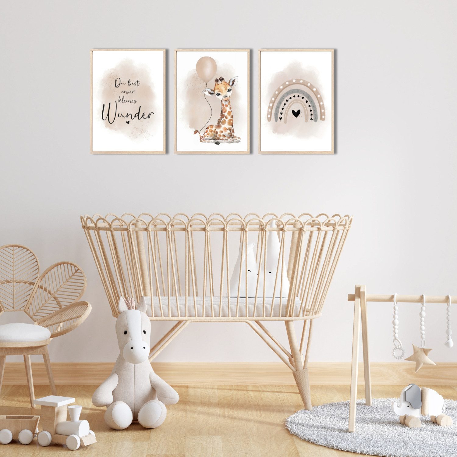 MeinBaby123® Poster Bilder Kinderzimmer, Poster Kinderzimmer Deko, Babyzimmer Deko, Spruch Wandbilder,  Boho,  Tiere