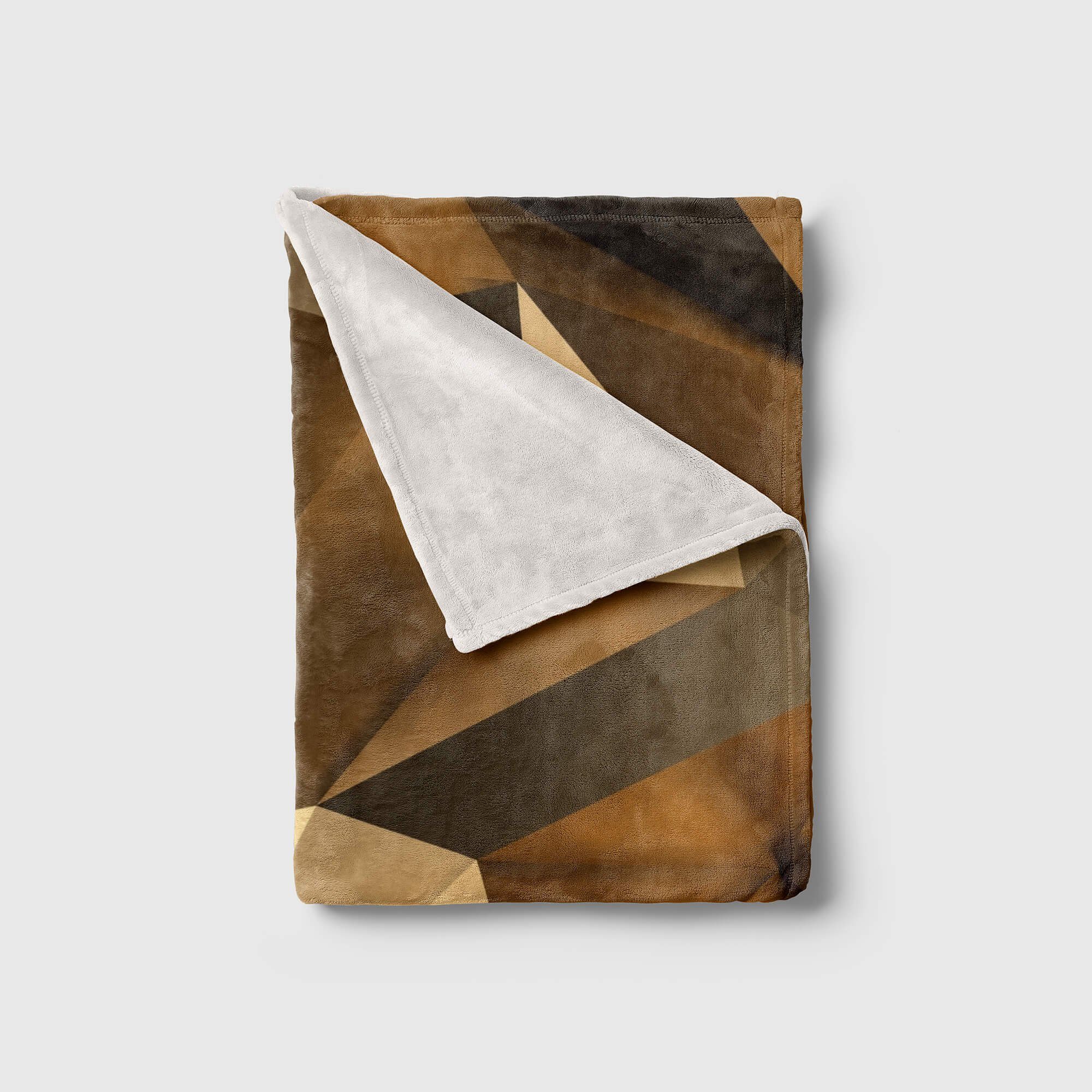 Baumwolle-Polyester-Mix Geometrisch, 3d (1-St), Handtuch Fotomotiv Kuscheldecke Strandhandtuch Art mit Handtuch Kunst Saunatuch Sinus Handtücher Gold