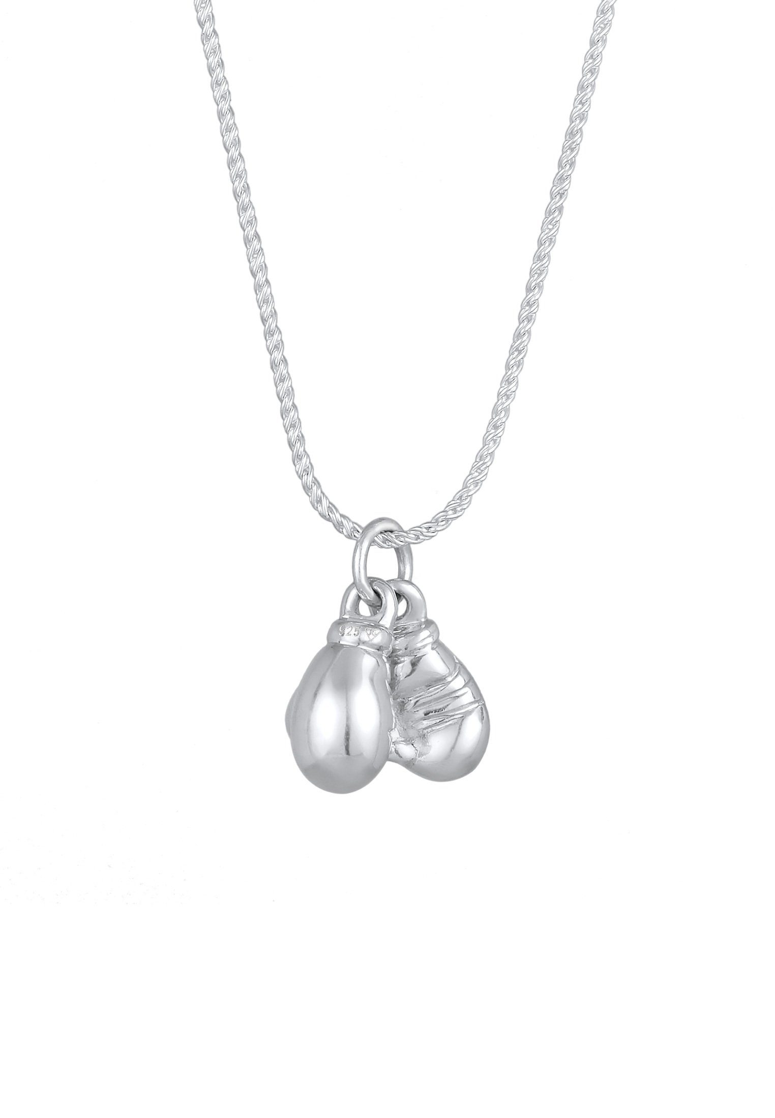 Kuzzoi Kette mit Anhänger Boxhandschuhe Modisch Stark 925 Silber, Boxhandschuhe