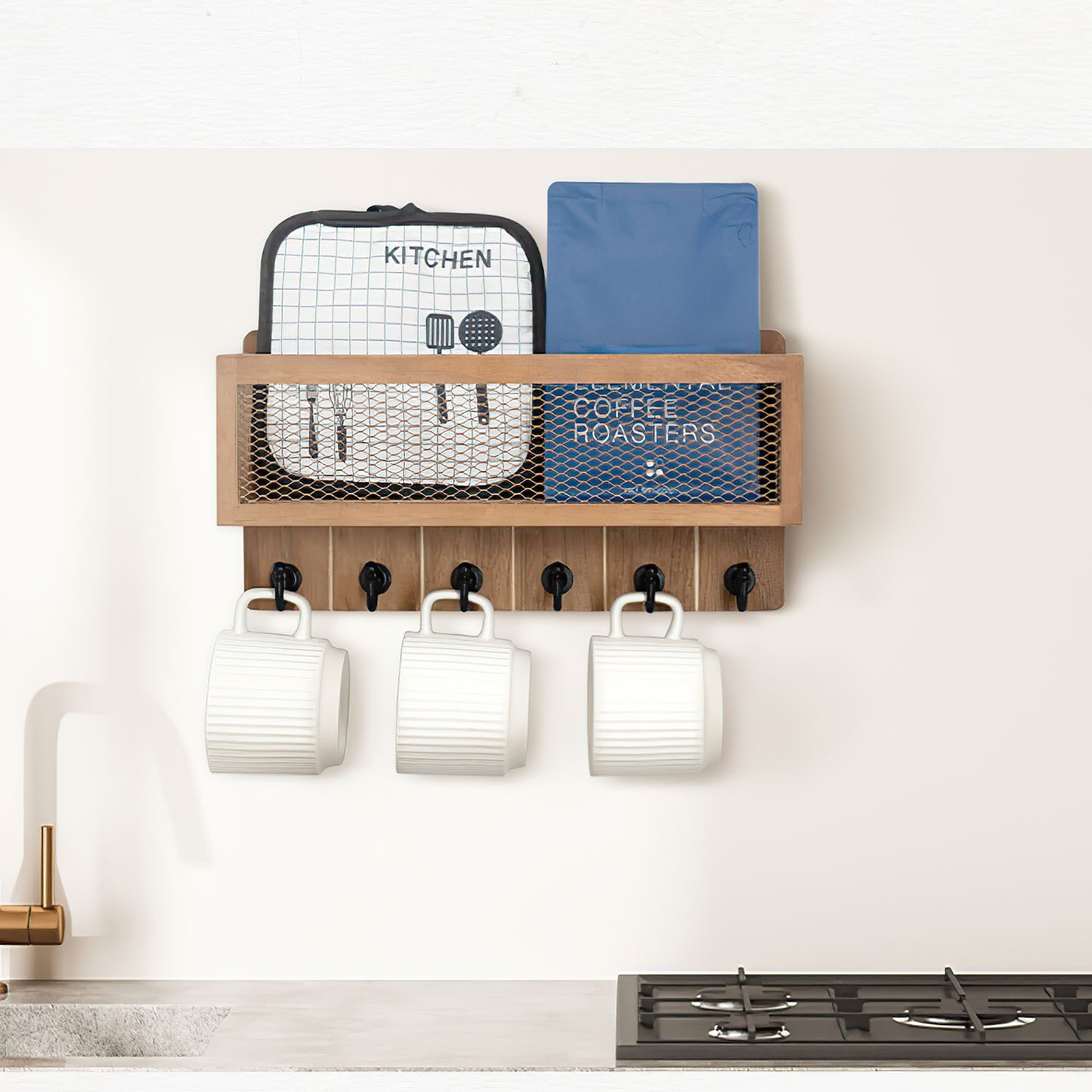 HEYHIPPO Deko-Wandregal Wandmontiertes Lagerregal Massivholz Eingangstür Ab günstig online kaufen