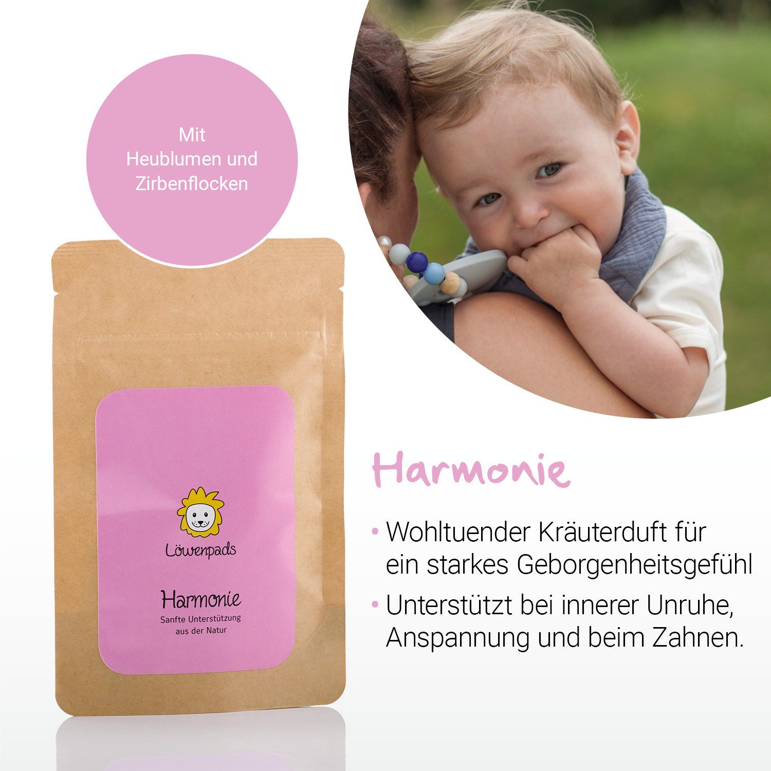 Löwenkind Babypflege-Set 3x 5er Kräuterpads Nachfüllpackungen, 3 tlg., natürliche Unterstützung