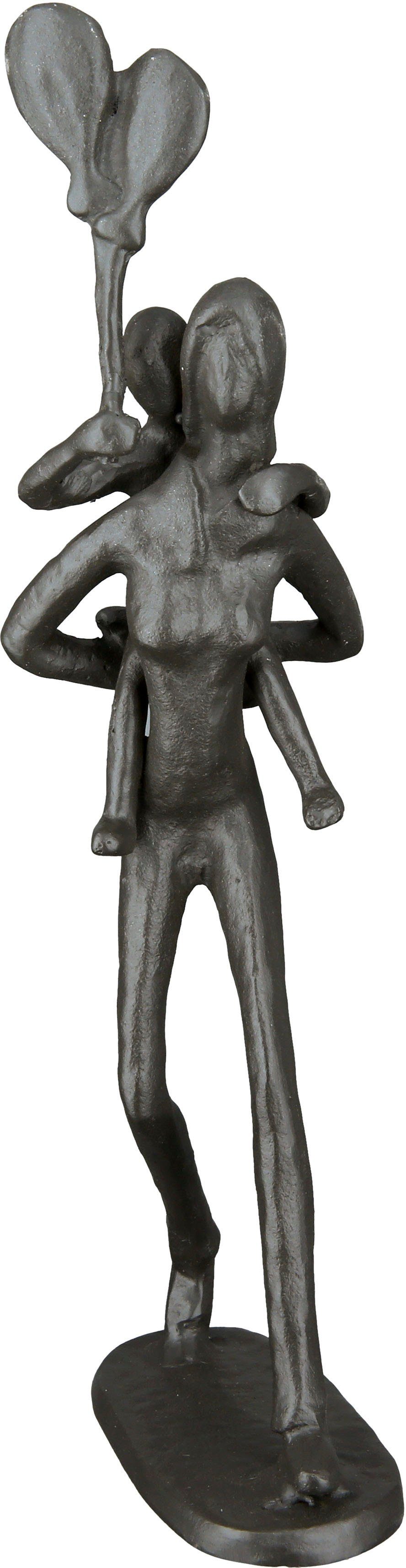 Casablanca by Gilde Dekofigur Design Skulptur Huckepack, braun (1 St), Dekoobjekt, aus Metall, Höhe 23 cm, Frau mit Kind, Wohnzimmer