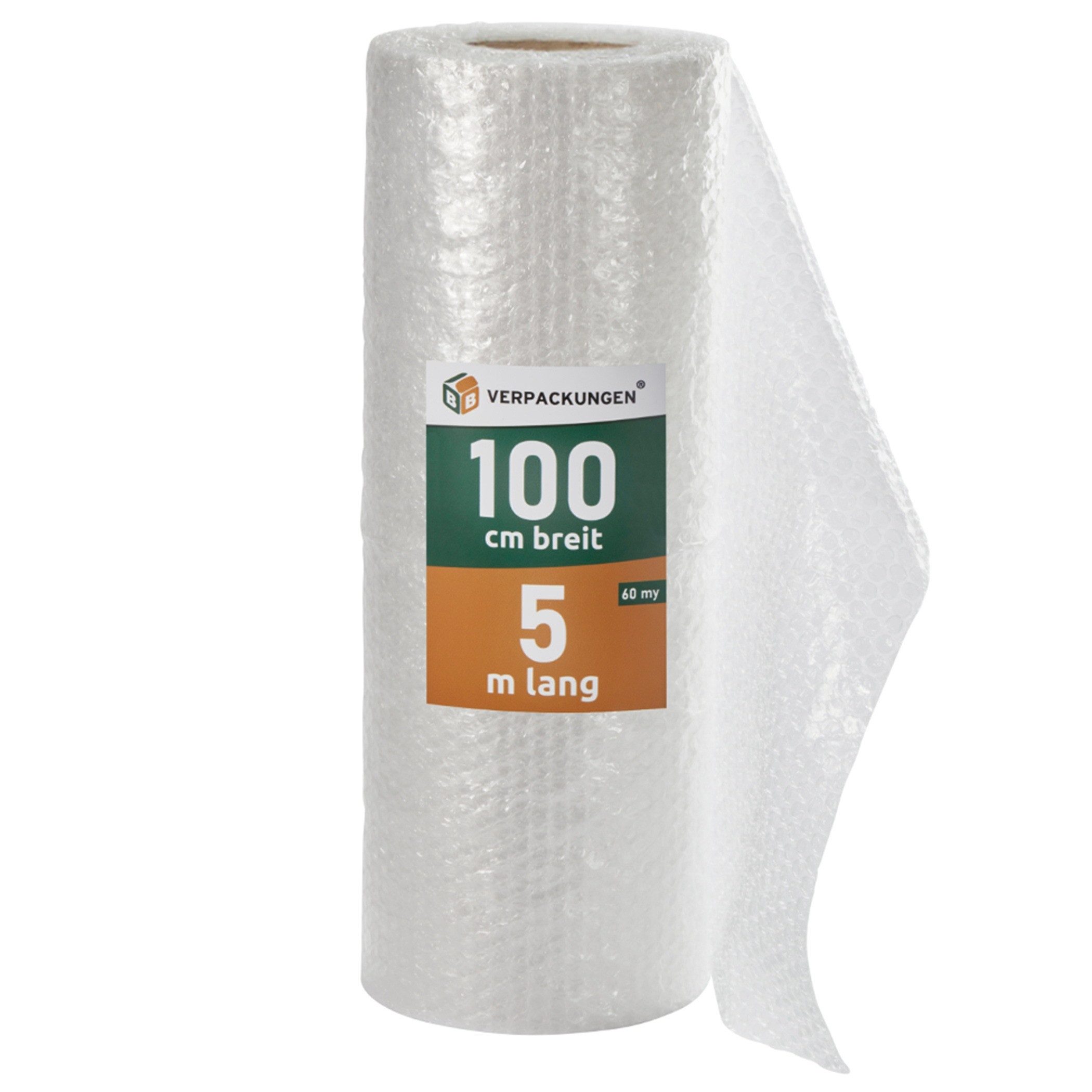 BB-Verpackungen Schutzfolie Luftpolsterfolie (1,0 x 5 m) echte 60 my stark, (1-St), 2-lagig, 1,0 x 5 m, 60 my