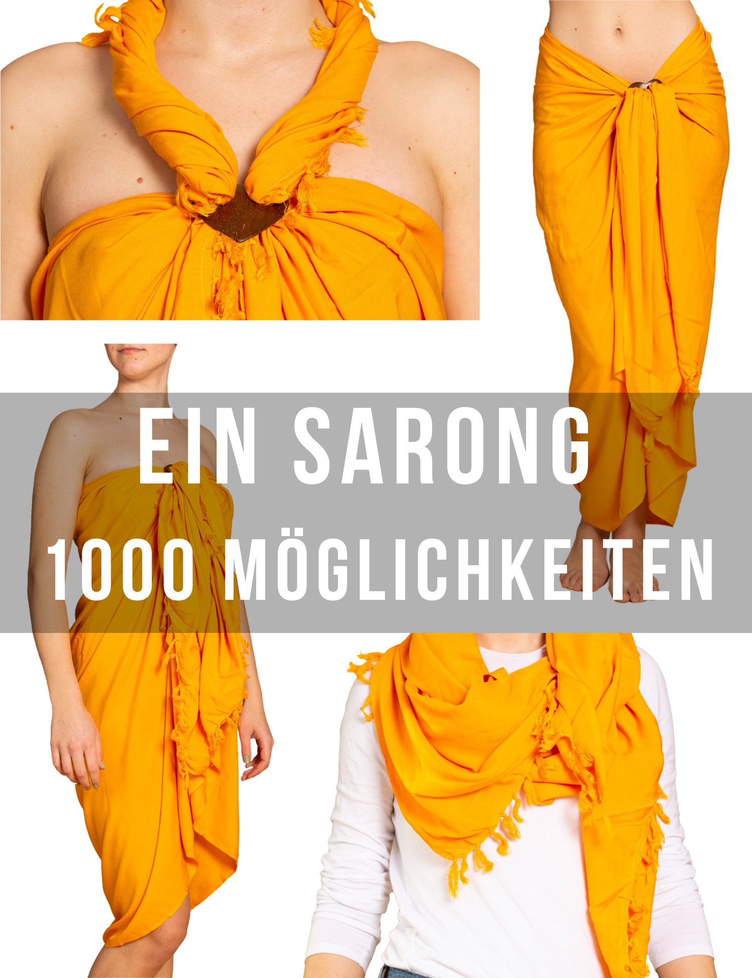 PANASIAM Sarong Pareo einfarbig in 2 Größen als Strandtuch Strandkleid Strandrock, Viskose, oder Bikini Cover-up Tuch für den Strand Schultertuch Schal Halstuch