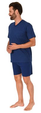 Normann Pyjama Herren Schlafanzug Kurzarm Shorty Pyjama – Streifenoptik