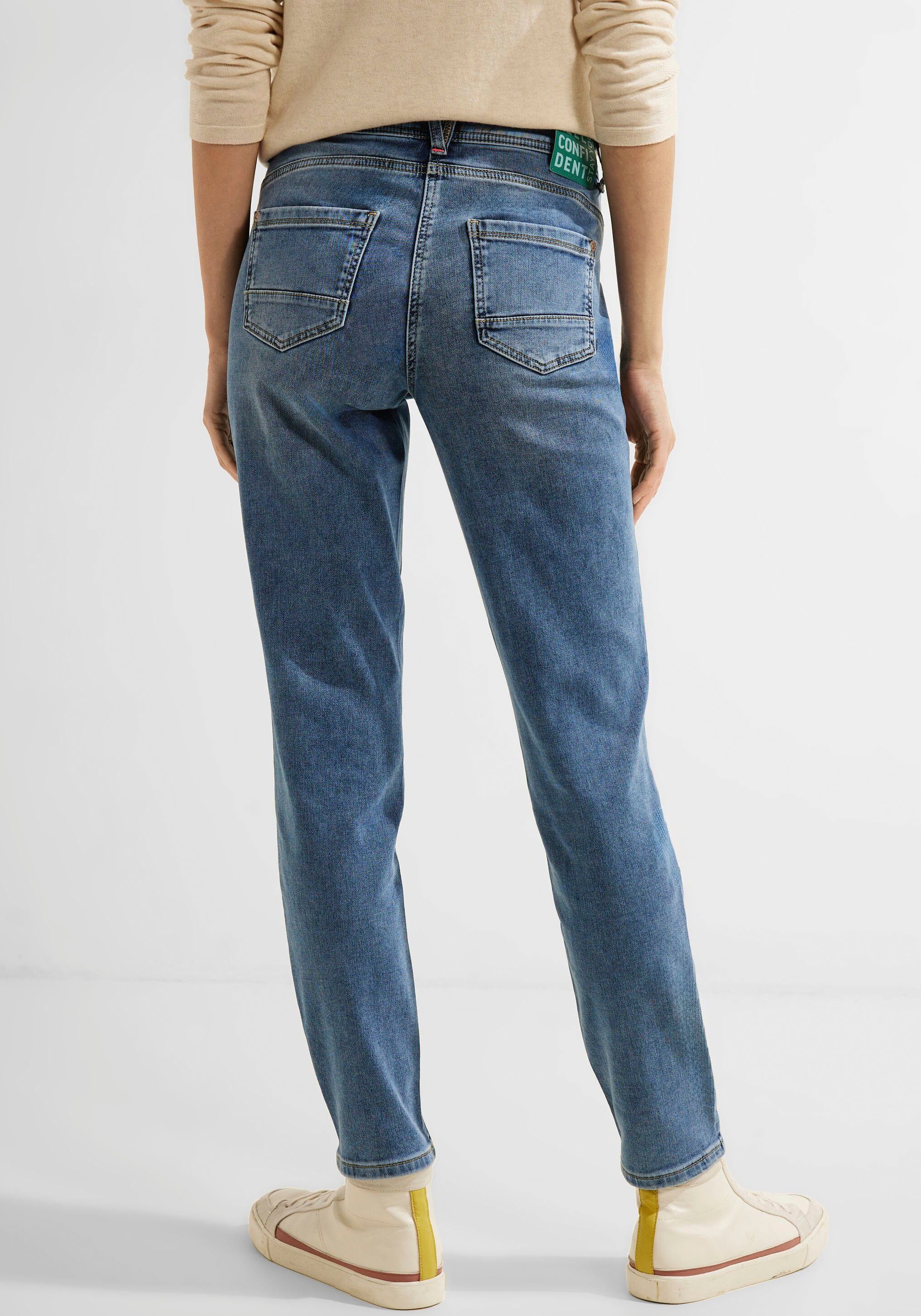 5-Pocket-Jeans am Bund Cecil Leder-Badge mit