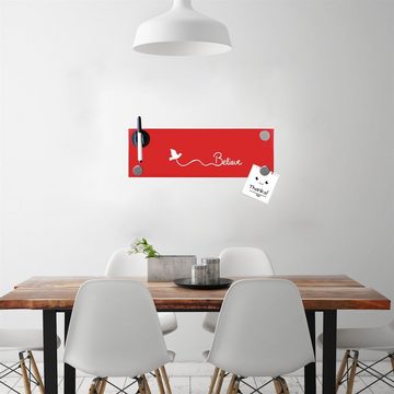 Feel2Home Magnettafel Glasmagnettafel Magnetboard Memoboard Wand Pinnwand rot versch. Größen, Sicherheitsglas