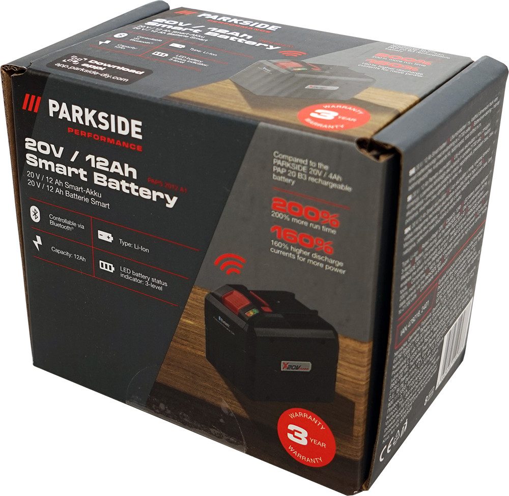 PARKSIDE PERFORMANCE® 20V 12Ah PAPS 2012 X20V X 20 V Team 12 Ah Geräteakku Smart Akku PAPS 2012 (20 V), Einsatz von 21700er-Zellen