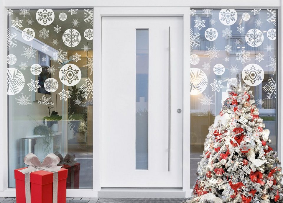 Fensterfolie Look Snowy white, MySpotti, halbtransparent, glatt, 90 x 100 cm,  statisch haftend
