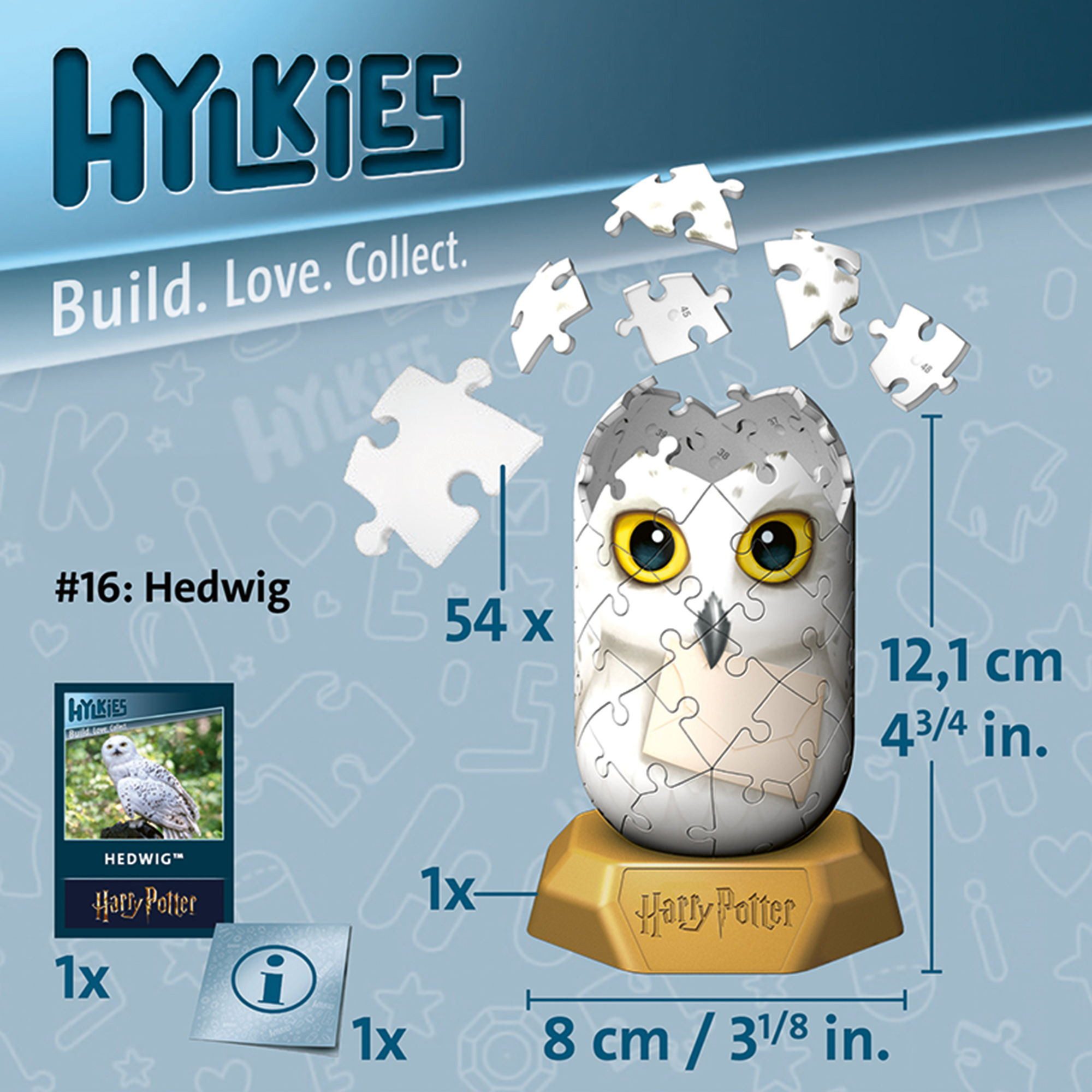Ravensburger Пазлы 54 Teile 3D Пазлы Hylkies Harry Potter Hedwig Sammelfigur 12008003, Пазлыteile
