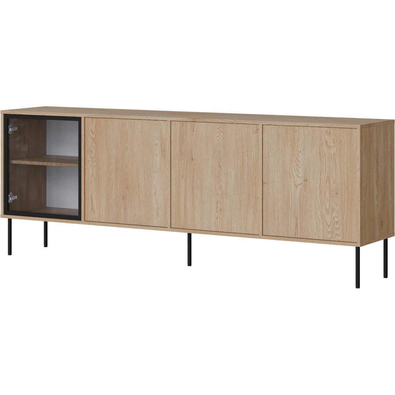 MOEBLINE Kommode Sideboard Beistellkommode DELLI 200 4D cremona eiche