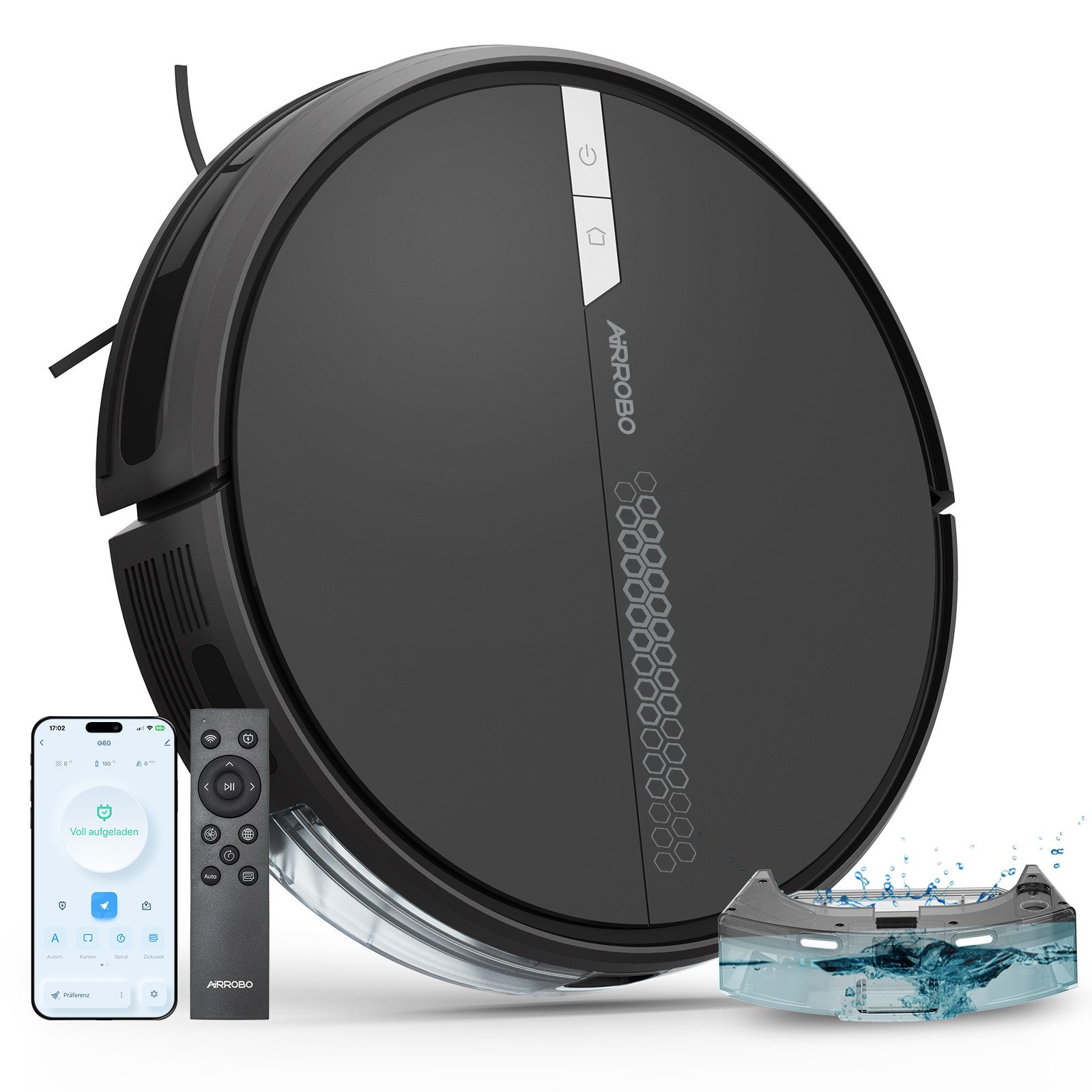 AIRROBO Влажно-сухой вакуумный робот G60 Starker Вакуумный робот mit Smarter Wischfunktion & 3000 Pa