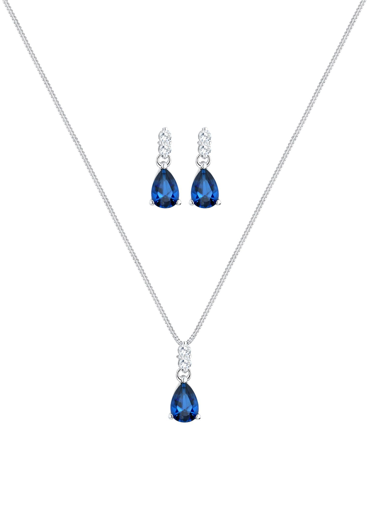 Elli Premium Schmuckset Zirkonia Synthetischer Saphir günstig online kaufen