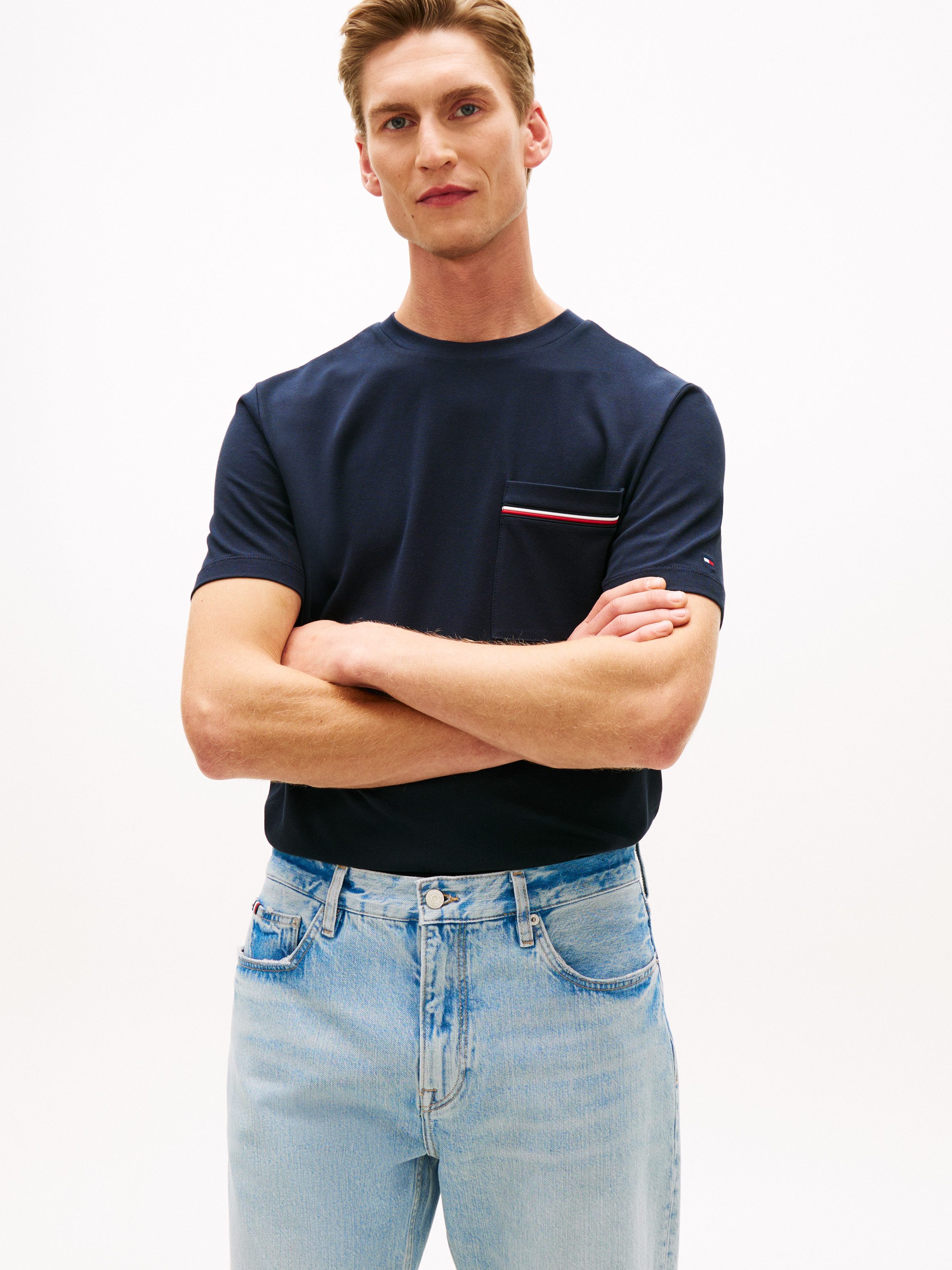 T-Shirt GLOBAL STRIPE PIQUE POCKET