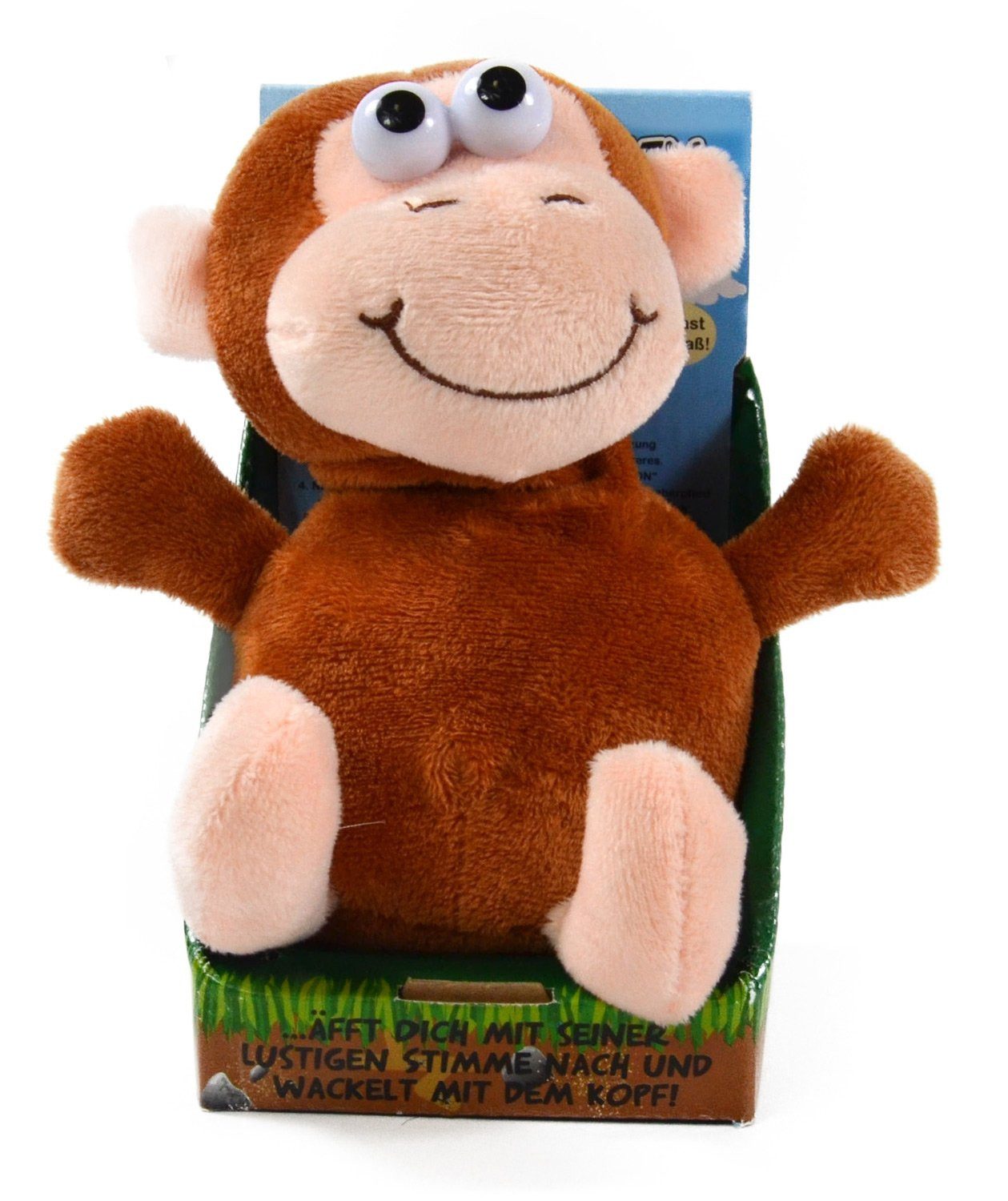 Kögler Plüschfigur Kögler Labertier Affe - "Zulu" (1-St), Spricht nach und bewegt sich beim Wiedergeben.