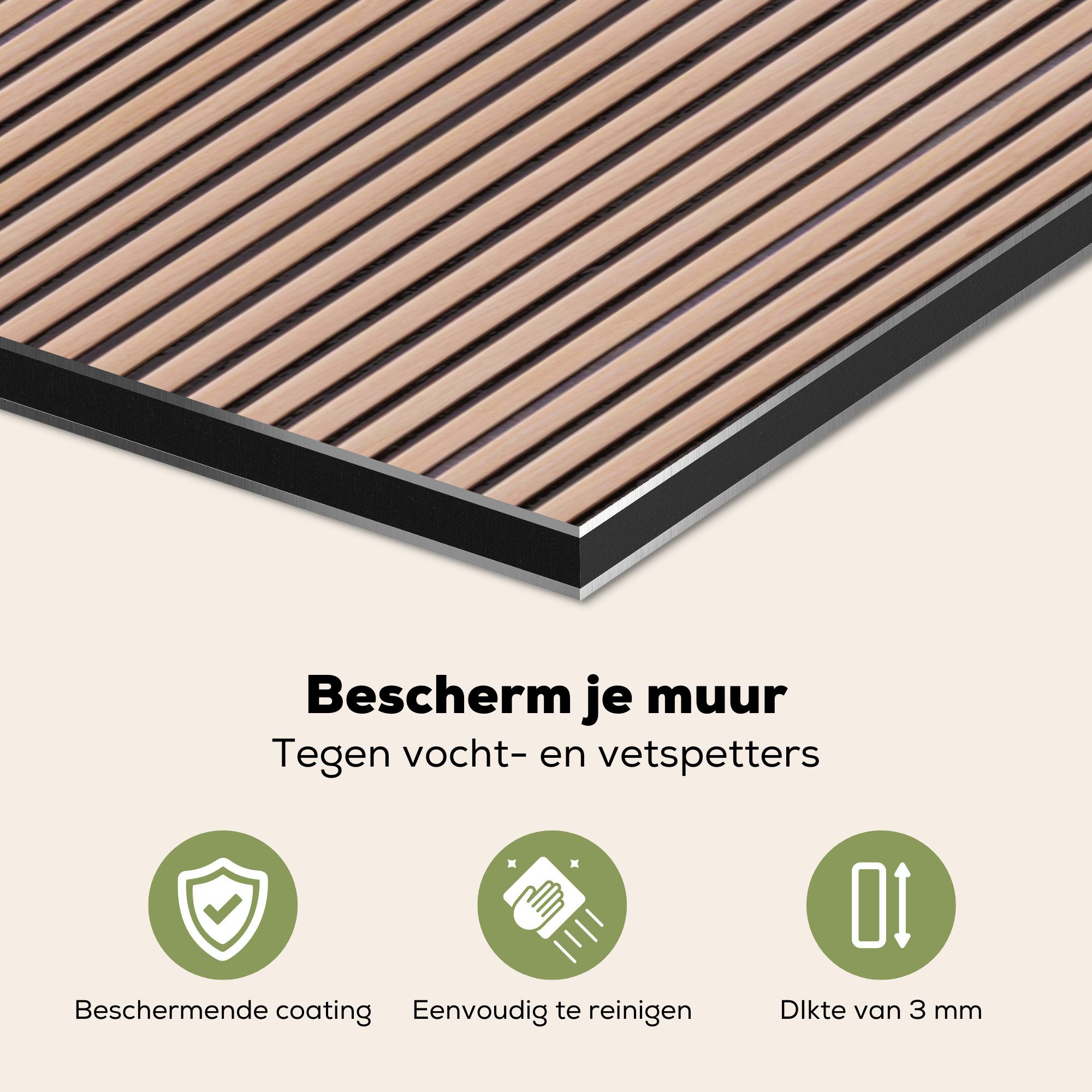 MuchoWow Küchenrückwand Retro - Holz - Regal - Natürlich, (1-tlg), Spritzsc günstig online kaufen