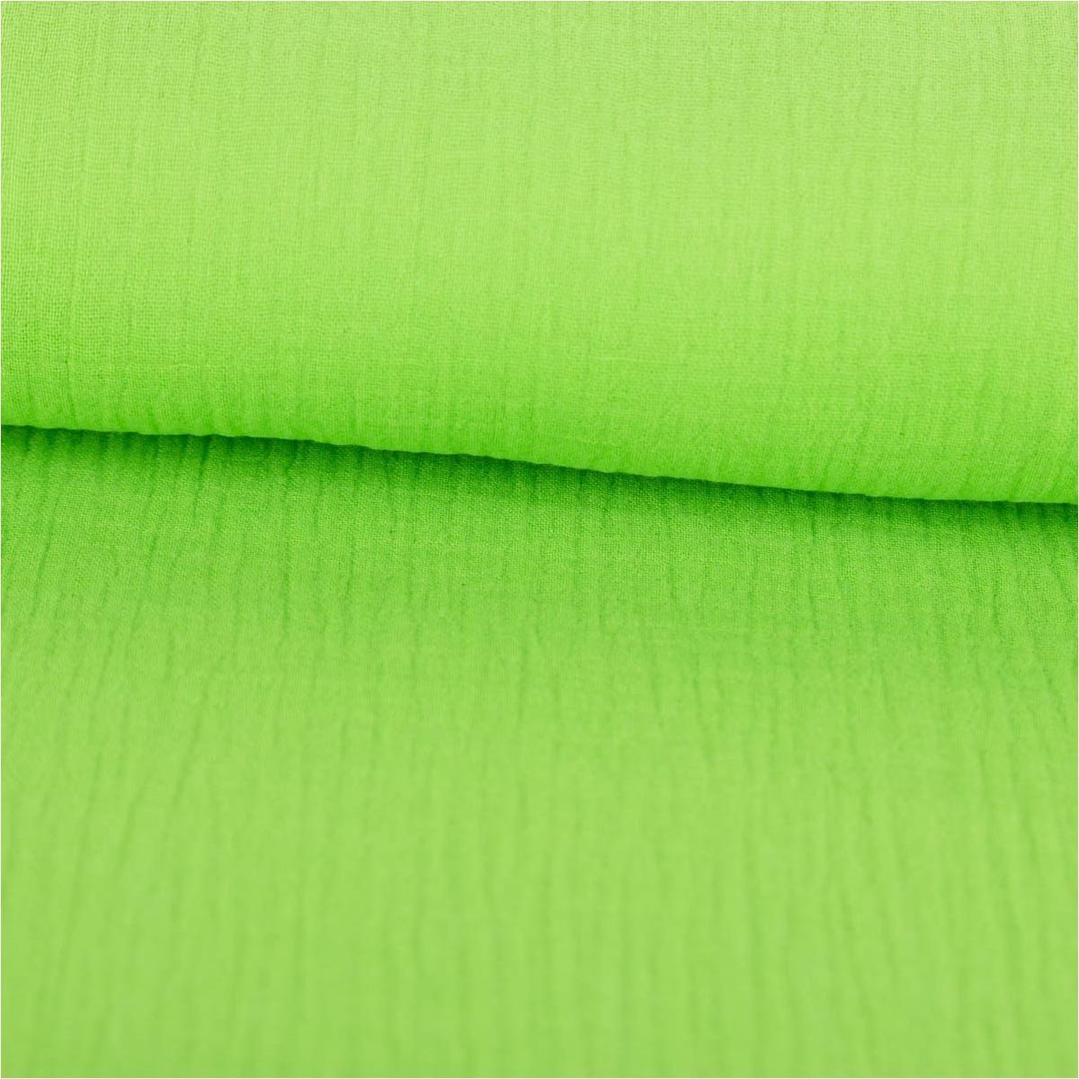 SCHÖNER LEBEN. Stoff Musselin Stoff Meterware Baumwolle einfarbig Neon Grün 130cm gelb, allergikergeeignet,atmungsaktiv,pflegeleicht
