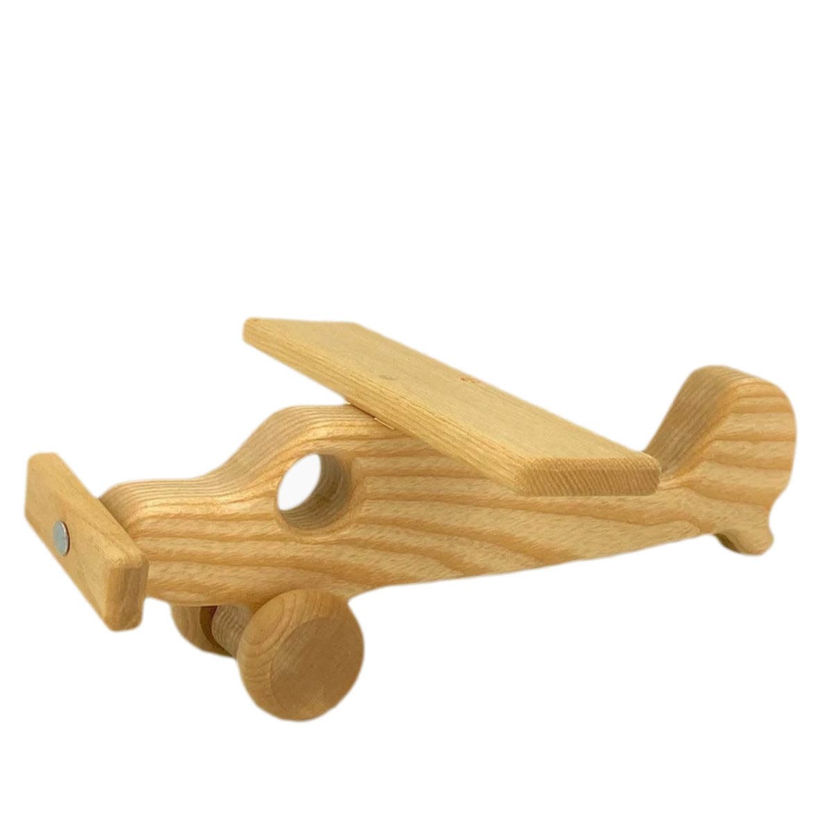 Lotes Toys Spielzeug-Flugzeug Holz Flugzeug mit Propeller 1 Sitzer, (packung, 1-tlg., spar set), besteht aus fein geschliffenem Eschenholz