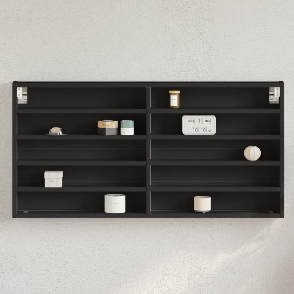 vidaXL Regal Vitrinenschrank Schwarz 100x8,5x50 cm günstig online kaufen