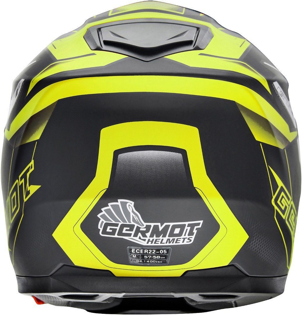 Germot Motorradhelm GM 330 Decor Helm, integriertes Sonnenvisier