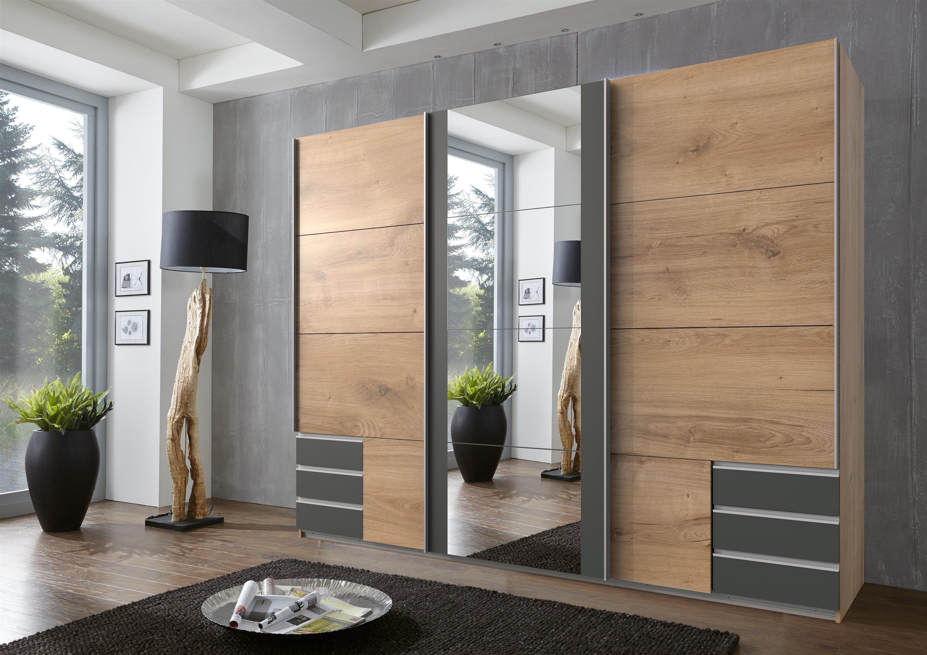 Wimex Schwebetürenschrank "Emden moderner Kleiderschrank mit Spiegel und Sc günstig online kaufen
