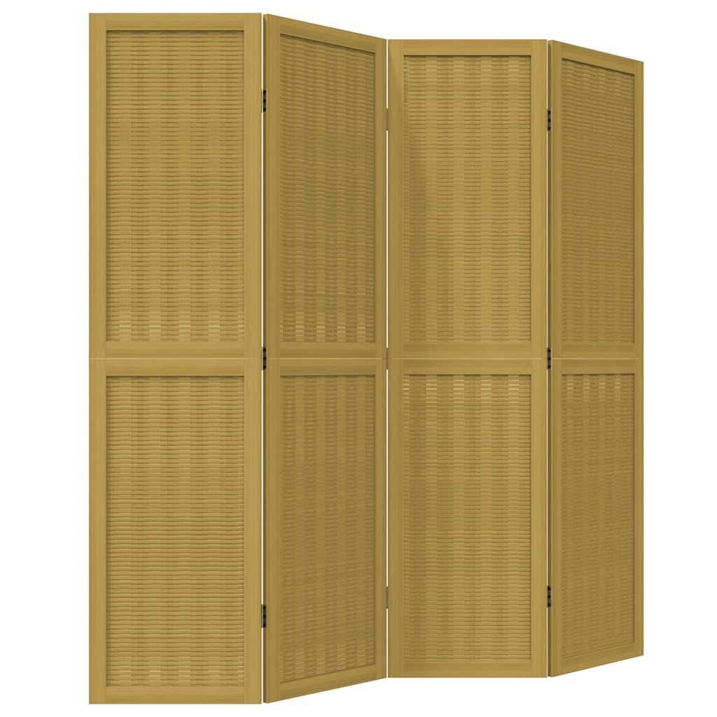 vidaXL Raumteiler 4-tlg. Raumteiler Braun Massivholz Paulownia, 1-tlg.