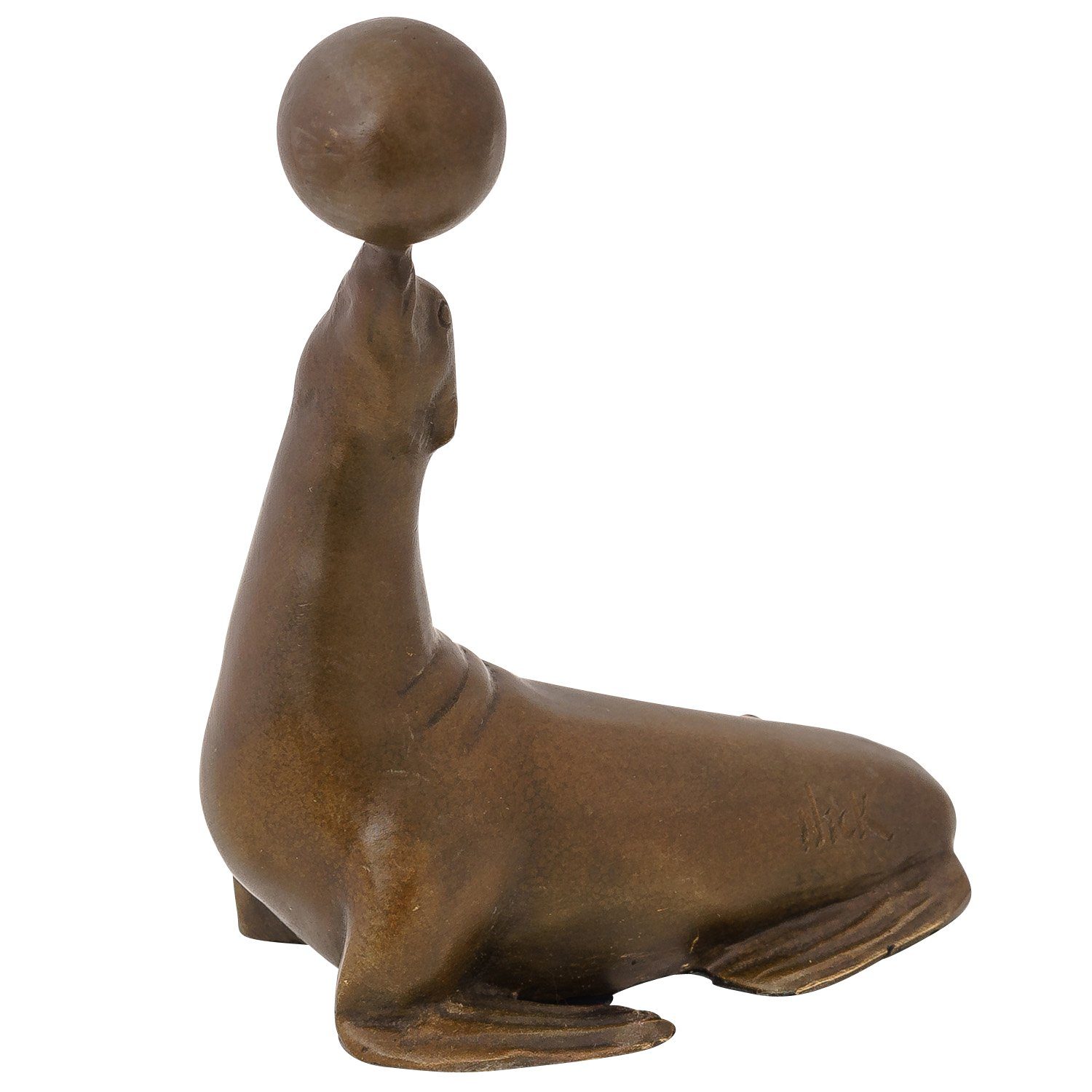 Meer Robbe Aubaho Dekoration Seelöwe Seerobbe Tier Bronzeskulptur Skulptur Ant Seehund