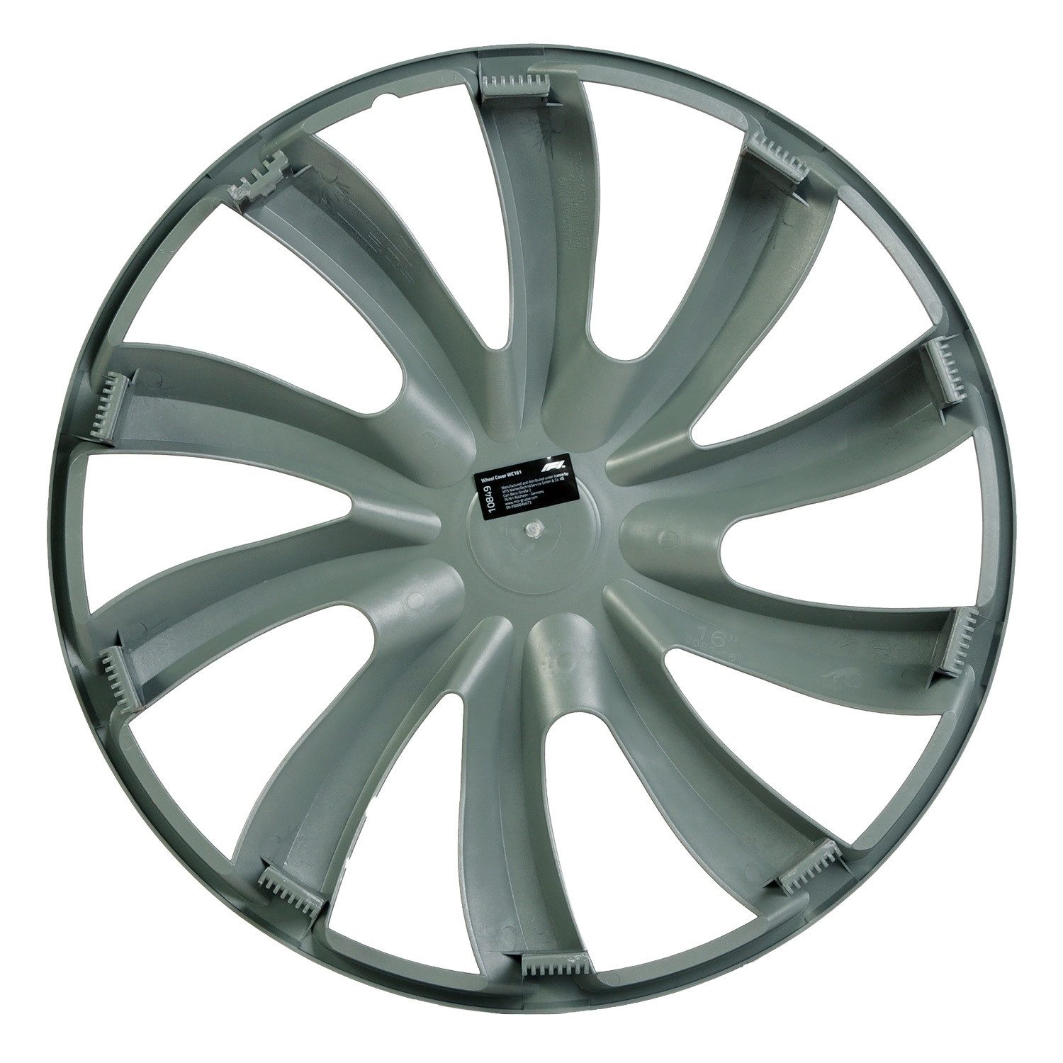 Formula 1 Wheel Trim Set 16 inch WC161 Silver/Black, 16 in inch, (Set, 4-pcs) Design 4x Wheel Trim Covers Two-tone Universal R16 16"