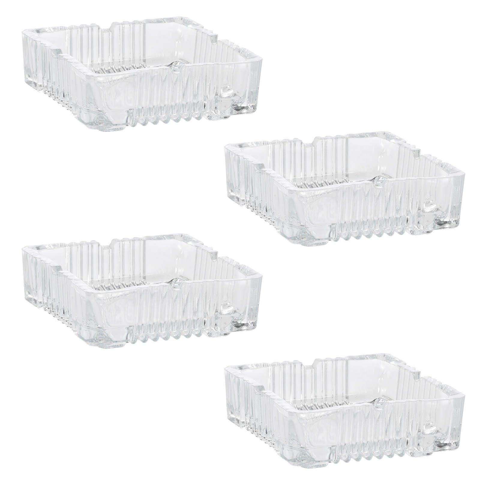 HAC24 Aschenbecher Aschenbecher Glasaschenbecher Tischaschenbecher, Glas eckig 10 x 10 cm