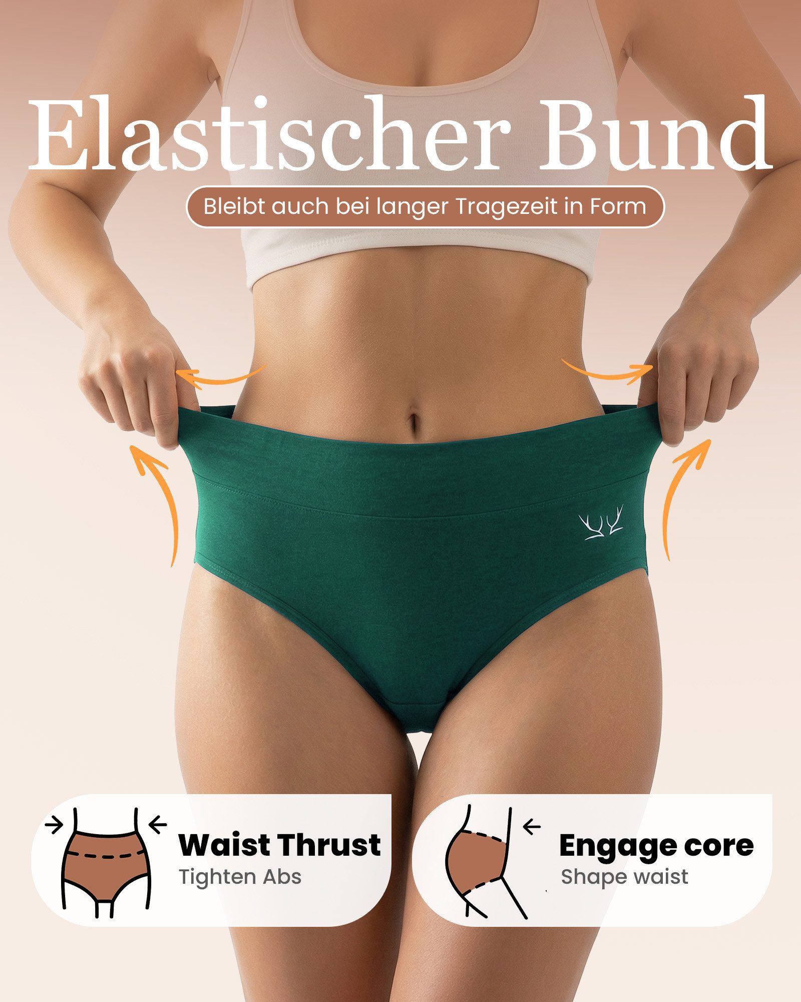 TANSTC Taillenslip Unterhosen Damen Baumwolle Slip (Packung, 5er-Pack) atmungsaktiv, hautfreundlich, elastisch, formbeständig