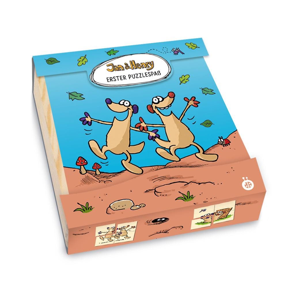 Trötsch Verlag Plüschfigur Jan & Henry - Erster Puzzlespaß (aus Holz) (5er-VE)