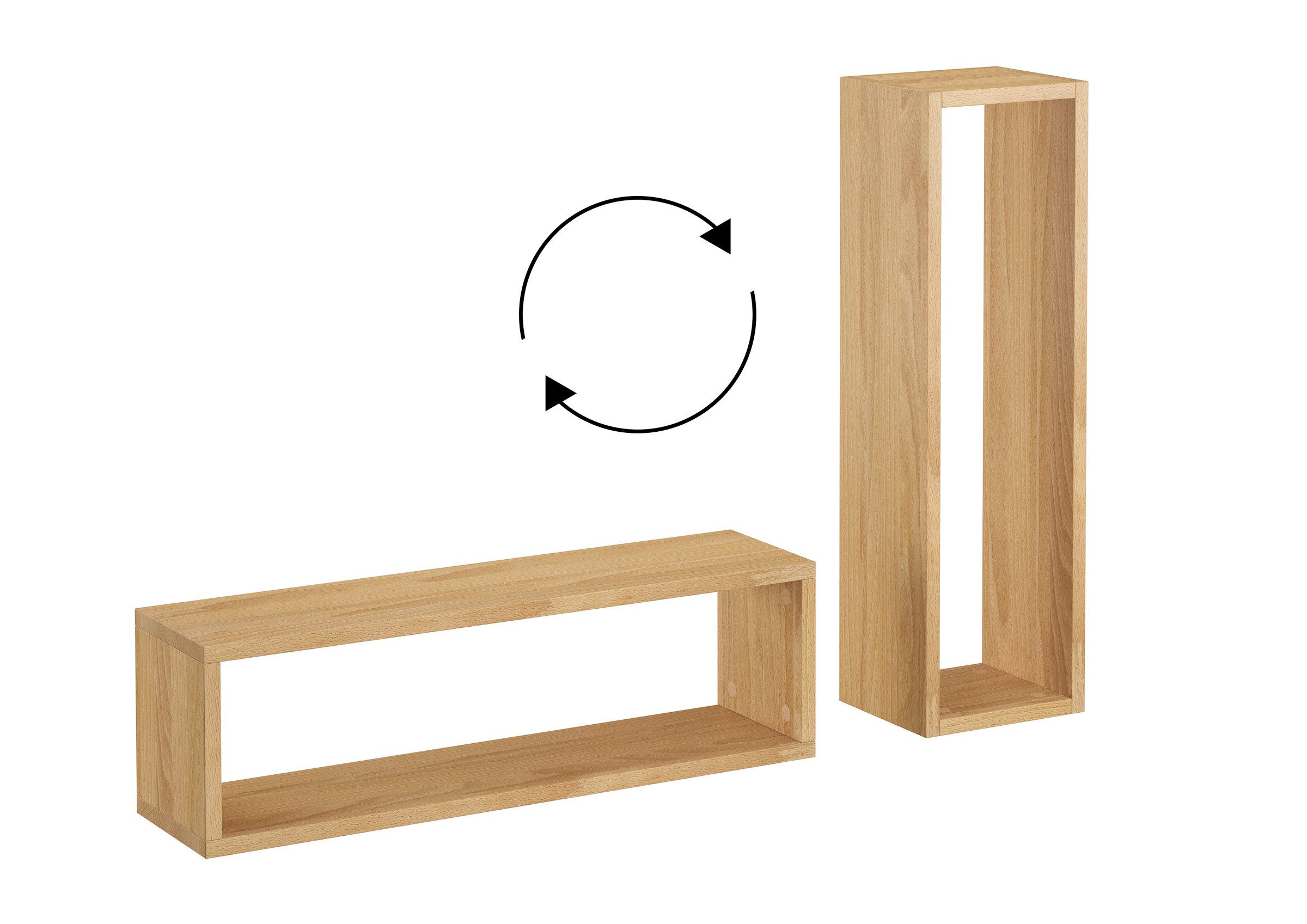 ERST-HOLZ Wandregal Holzablage Wandregal Buche Größe wählbar günstig online kaufen