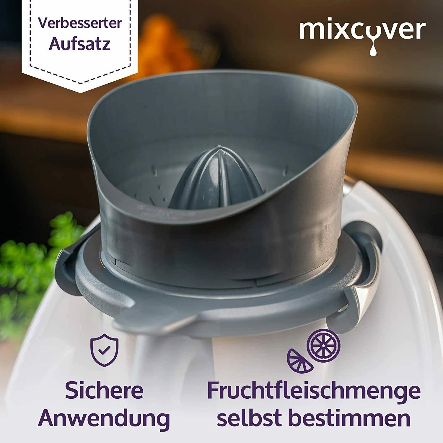 Mixcover Küchenmaschinen-Adapter mixcover verbesserte Saftpresse/Zitruspresse für Thermomix TM6 & TM5