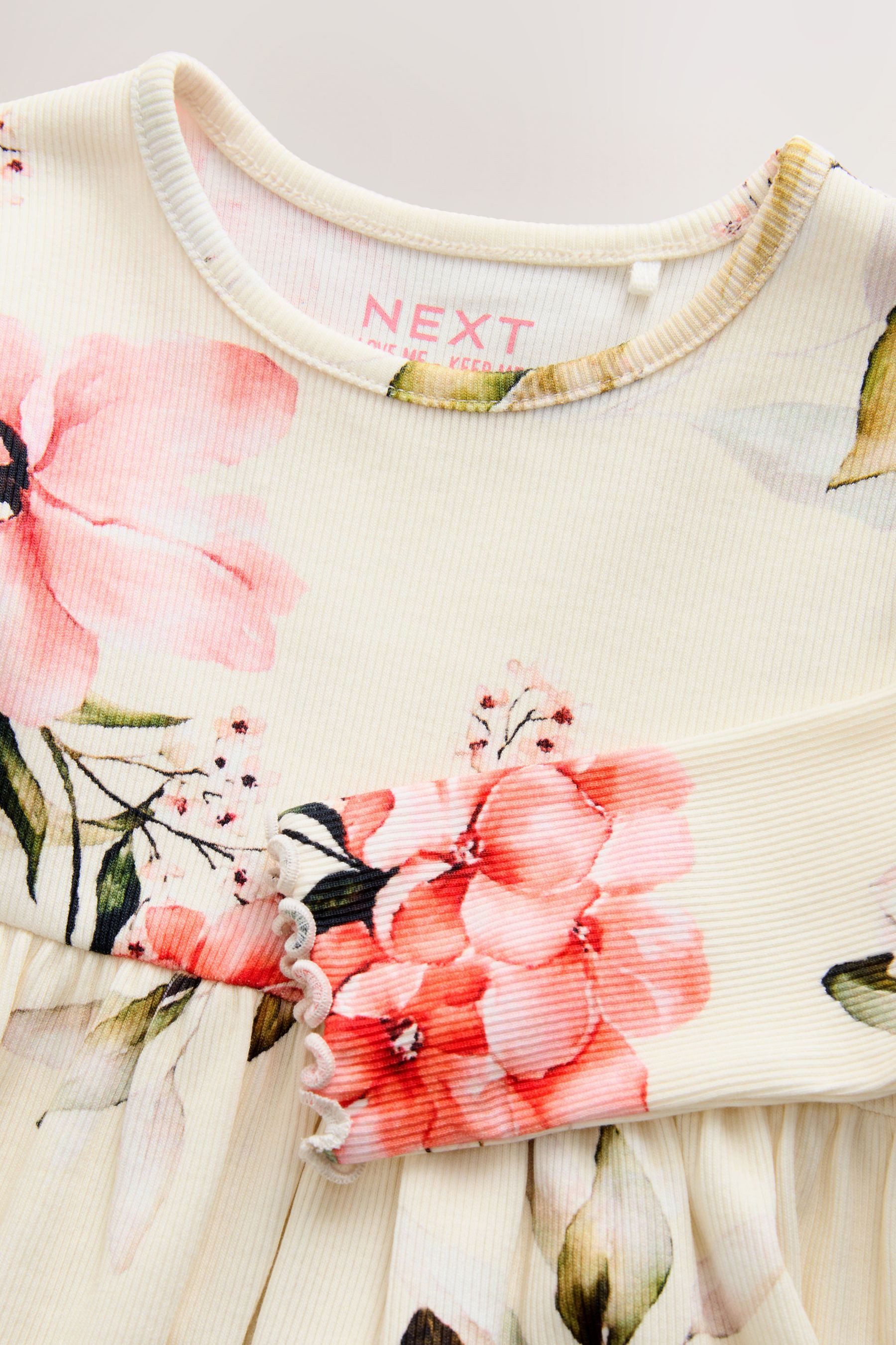 Next Blusenkleid Geripptes Langarmkleid (1-tlg)