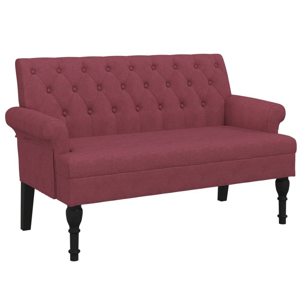 vidaXL Sitzbank Sitzbank mit Rückenlehne Weinrot 120x62x75,5 cm Stoff