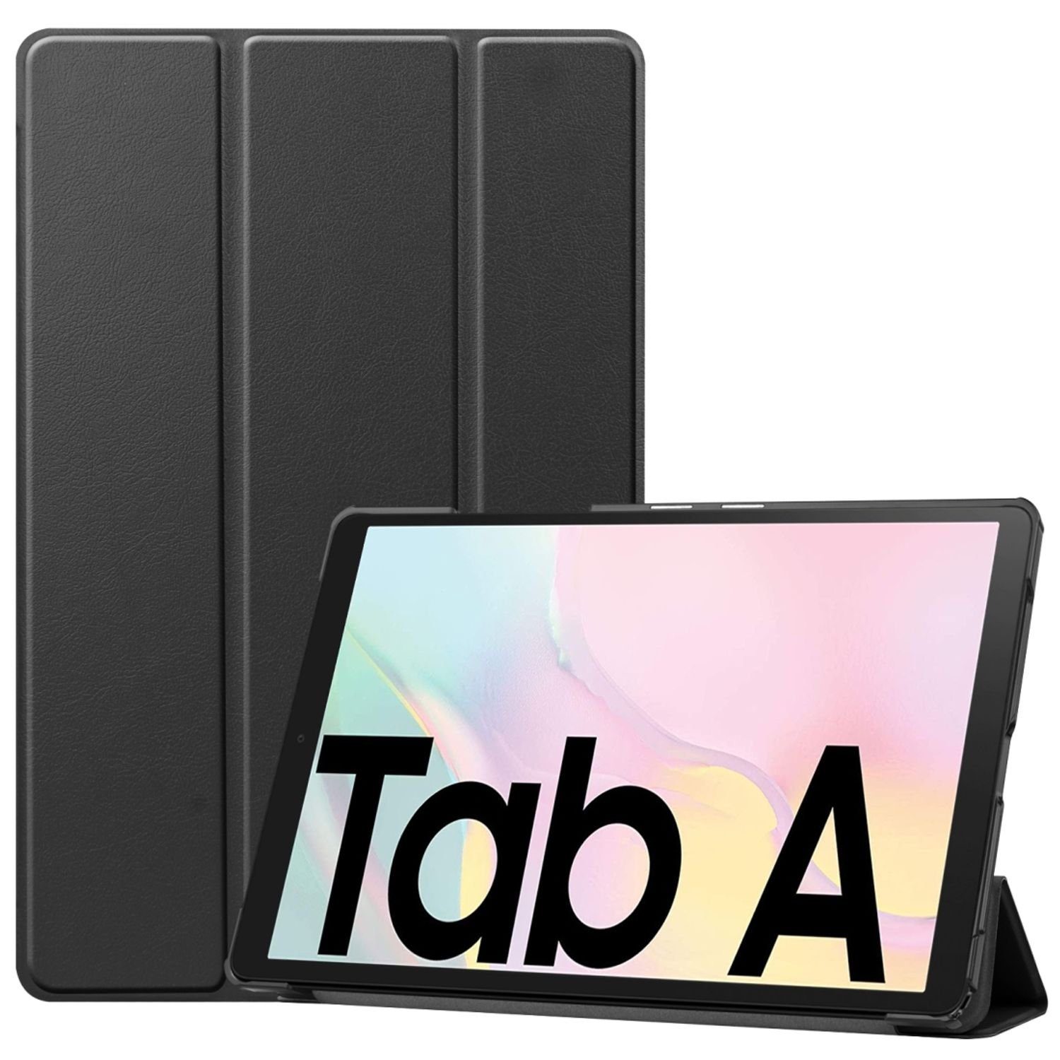 König Design Tablet-Hülle Samsung Galaxy Tab A7, Tablethülle für Samsung Galaxy Tab A7 Schutztasche Wallet Cover 360 Case Etuis Schwarz