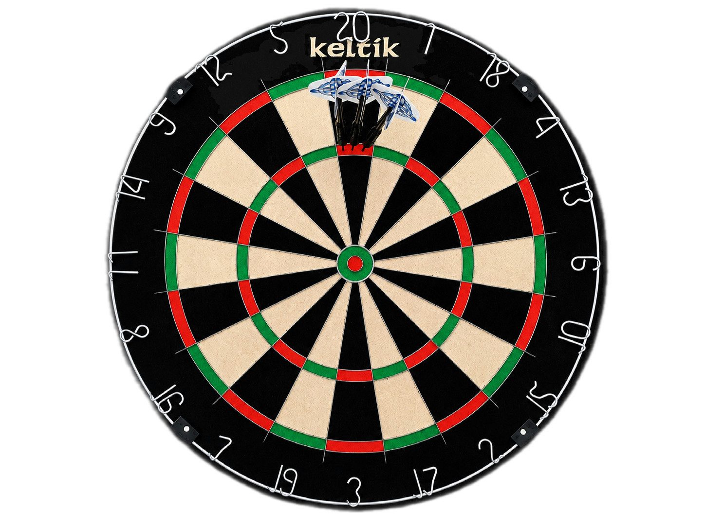 Keltik Dartscheibe Dart Komplettset: Profi Dartboard, Pfeile, Matte, Ring & Ständer, (1-tlg)