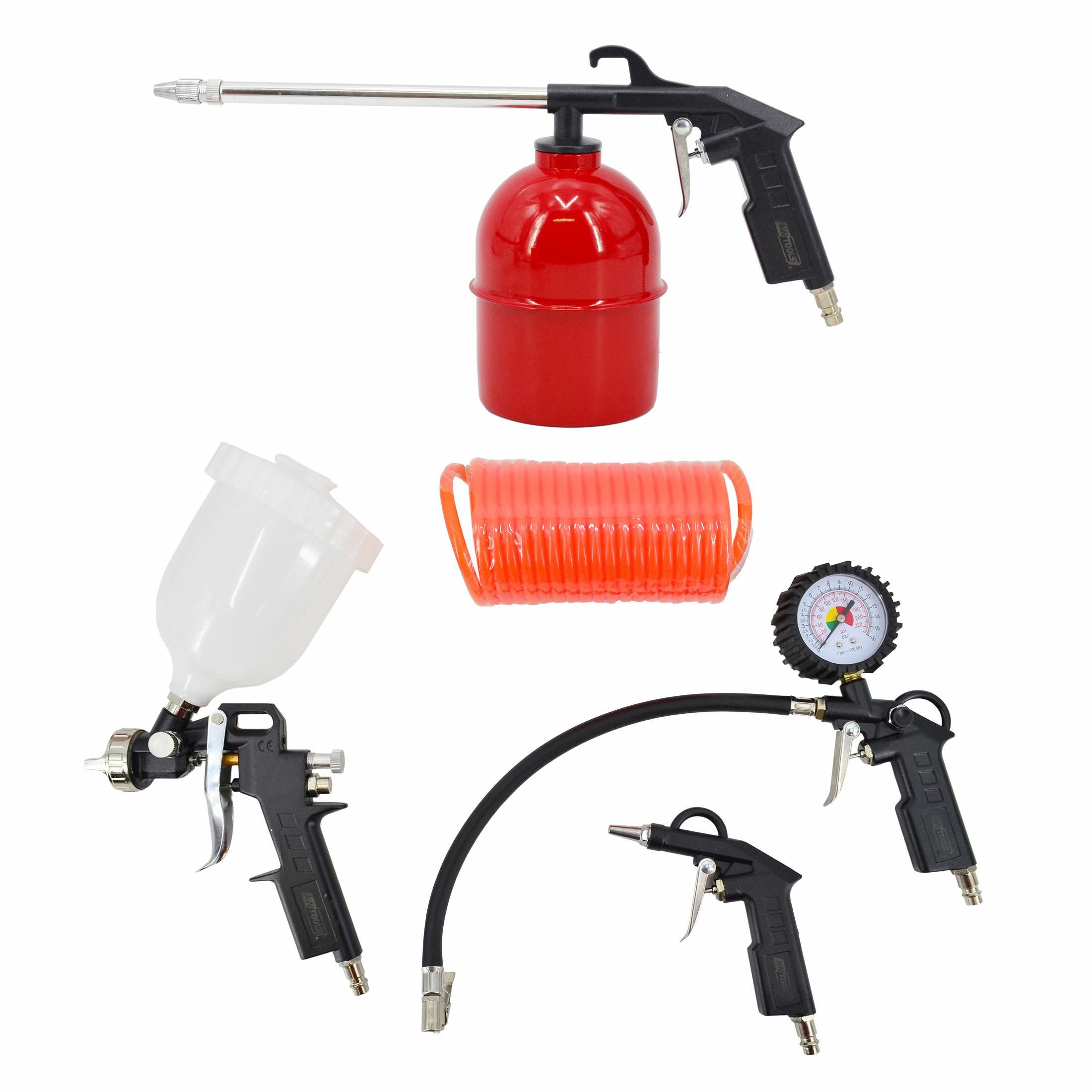 AWTOOLS Werkzeugset AWTOOLS Pneumatisches Werkzeugset 5-teilig für Garage und Werkstatt