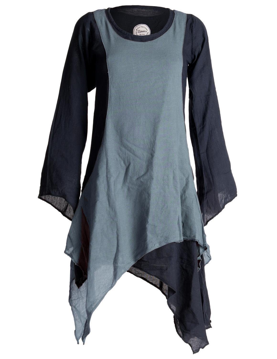 Vishes Midikleid Langärmliges Lagenlook Kleid handgewebte günstig online kaufen