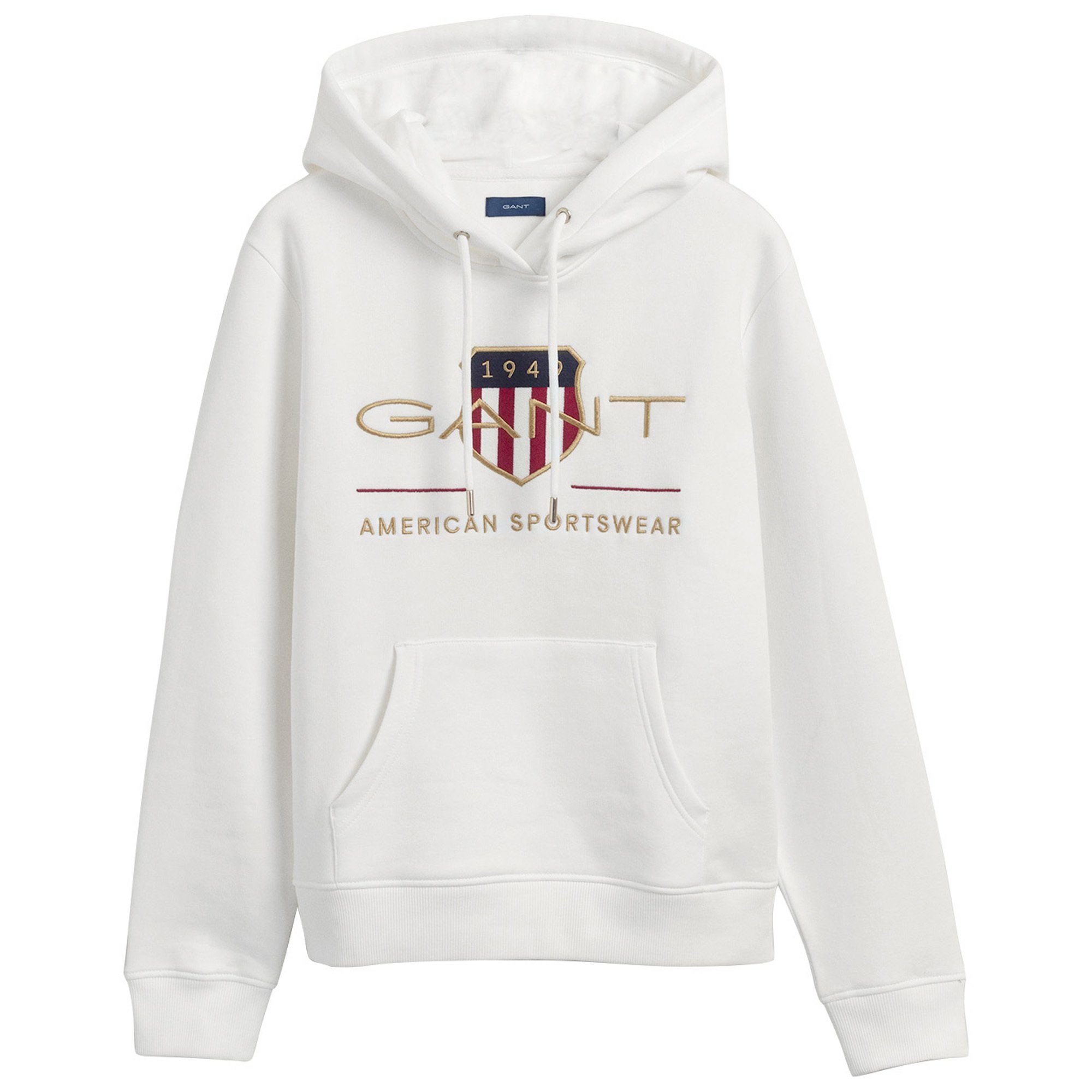 Gant Sweater Damen Hoodie - Archive Shield Sweat Hoodie Ecru