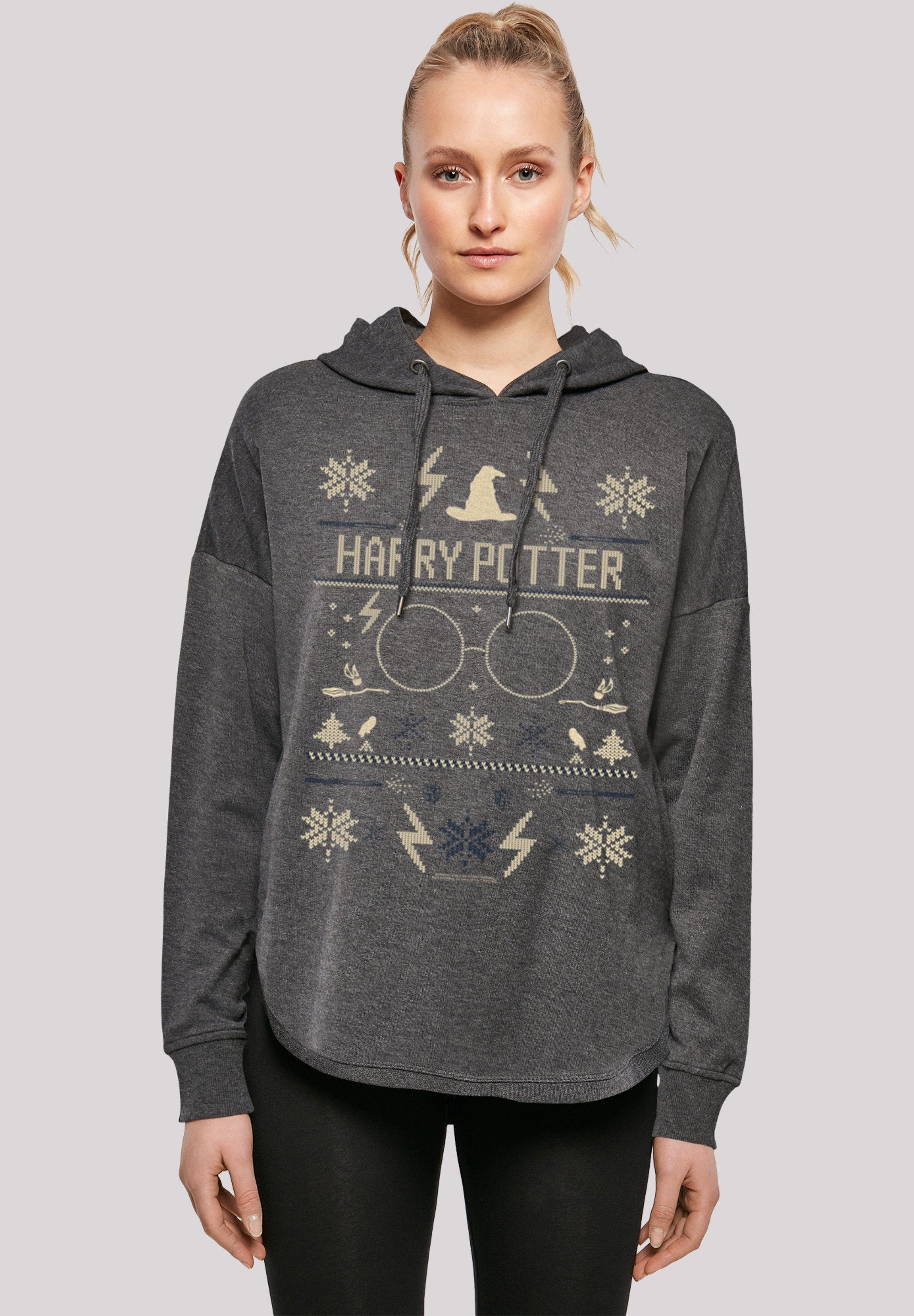 Weihnachten Christmas Potter mit Oversize sportlichem Harry F4NT4STIC Hoodie Look Print, Kapuzenpullover Gemütlicher