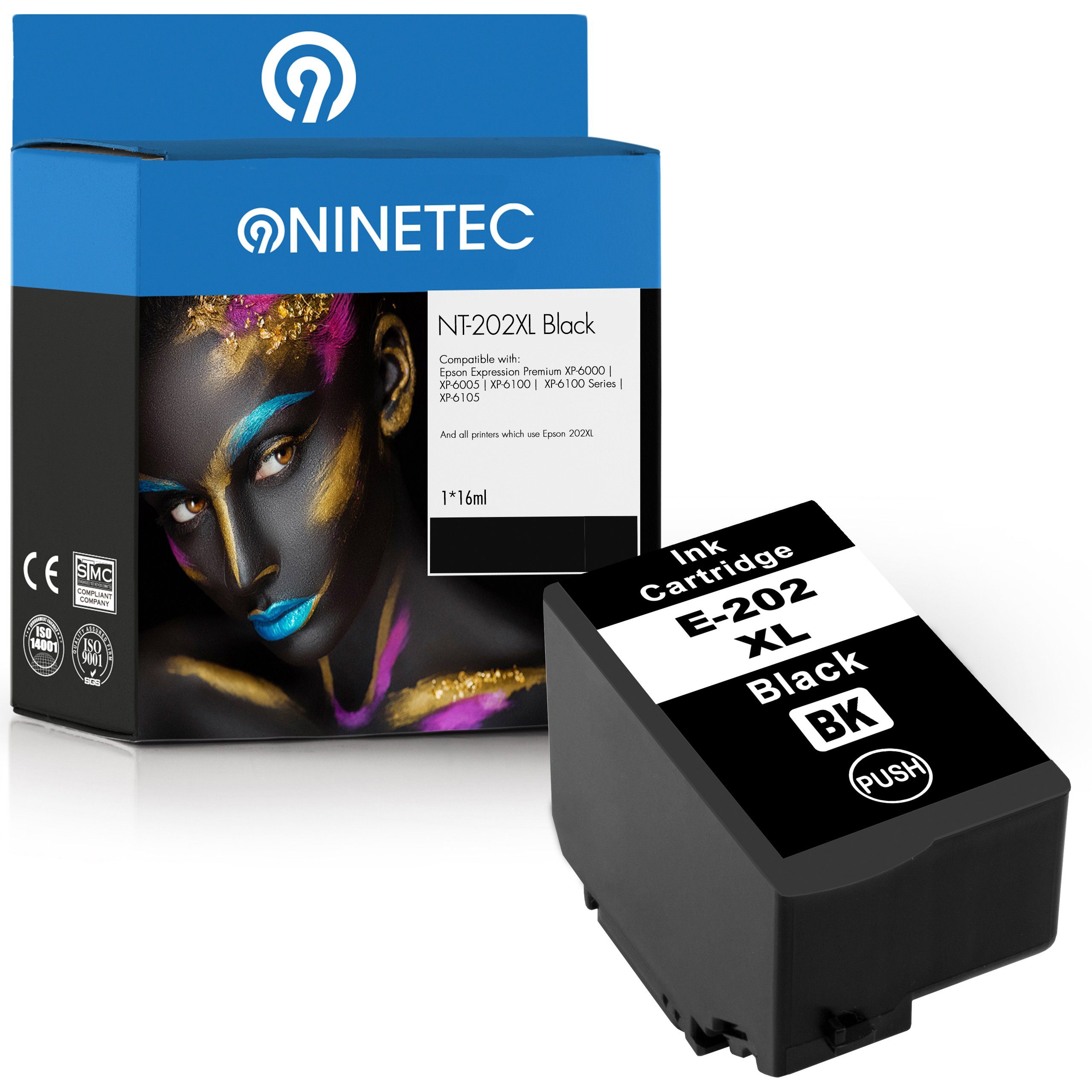 NINETEC ersetzt Epson 202XL 202 XL Black Tintenpatrone