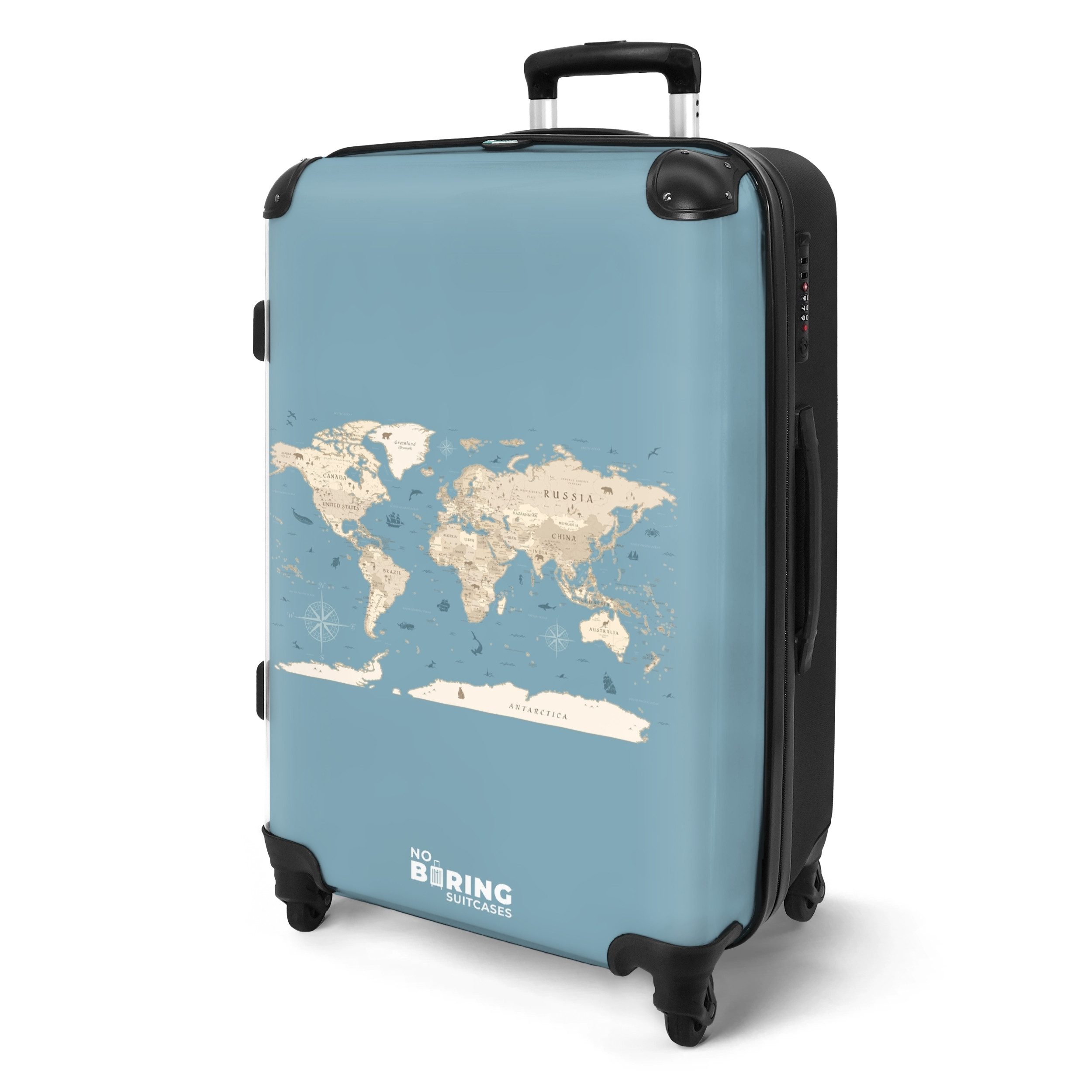 NoBoringSuitcases.com© Hartschalen-Trolley Weltkarte - Ozean - günstig online kaufen