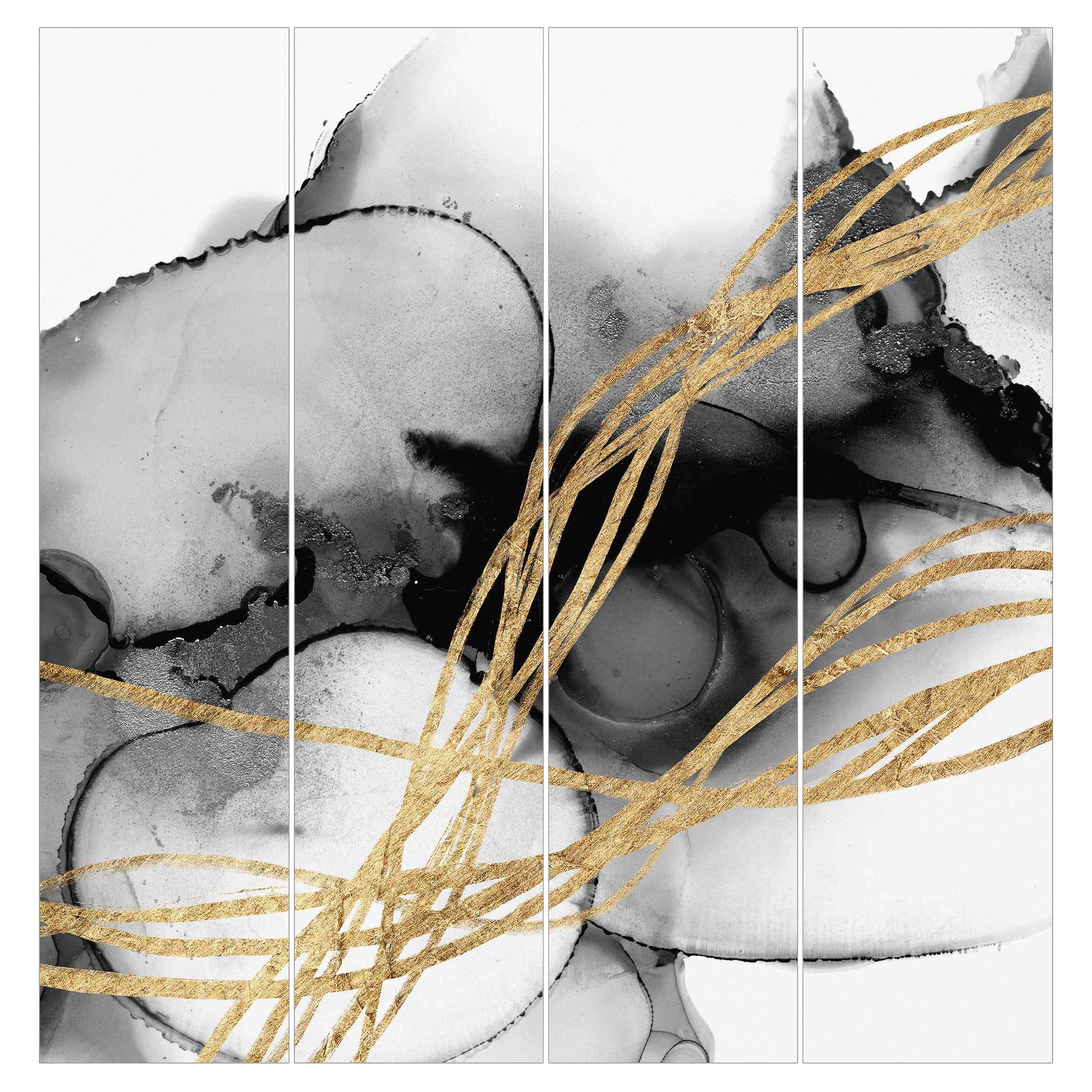 Bilderdepot24 Schiebegardine Flächenvorhang blickdicht Schwarze Tusche günstig online kaufen