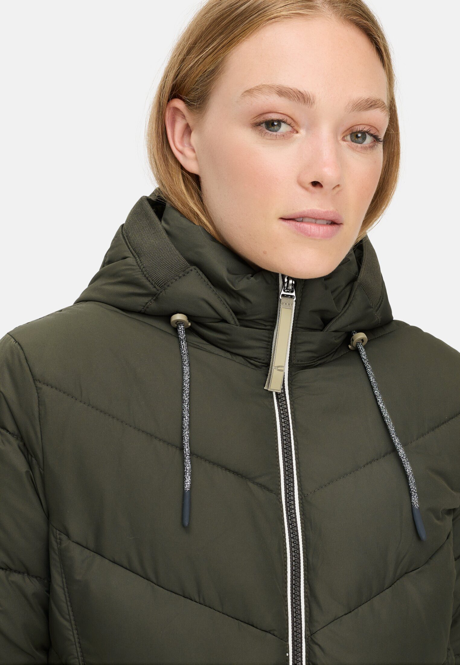 camel active Steppjacke mit abnehmbarer Kapuze Langarm