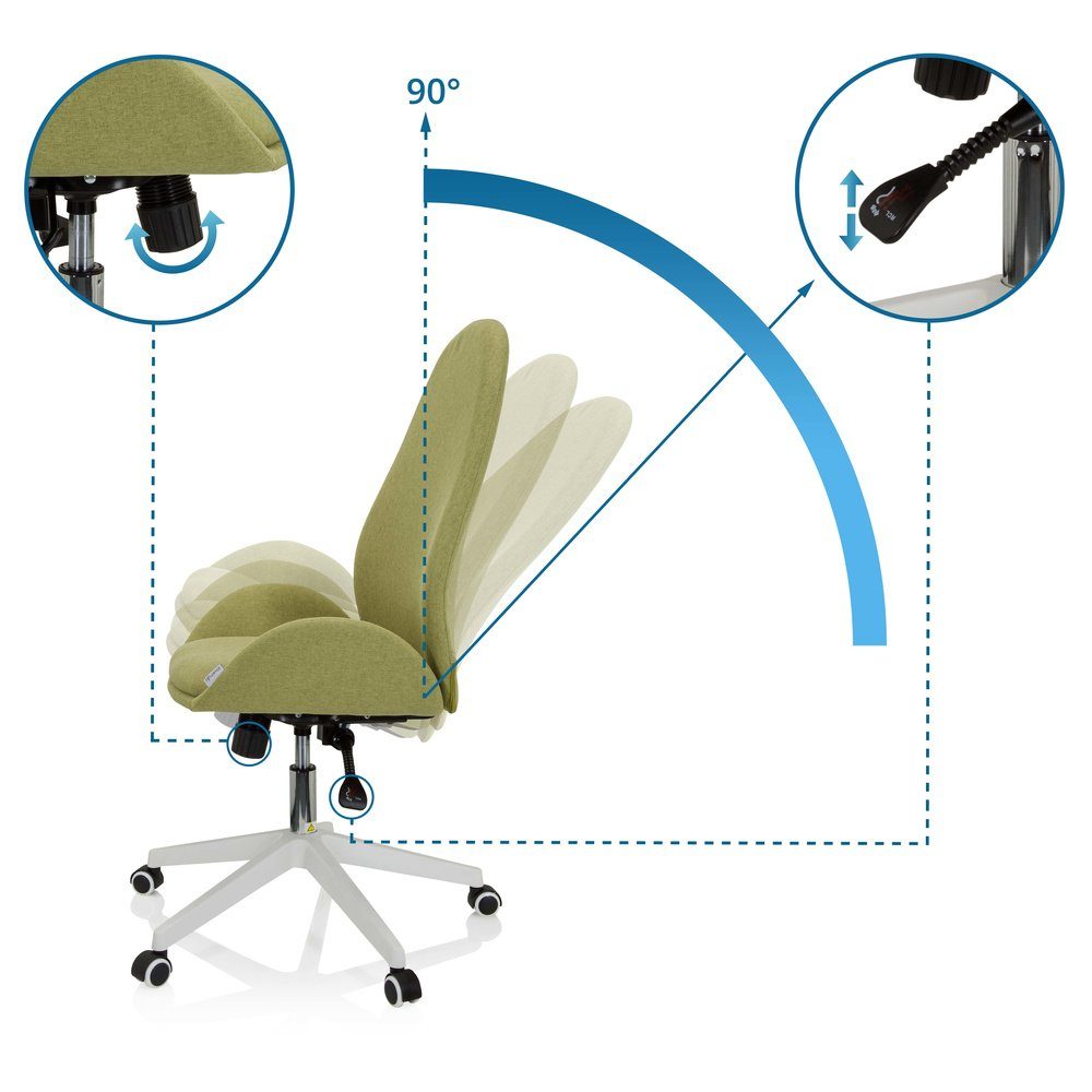 St), ergonomisch Home Office Stoff OFFICE Grün Schreibtischstuhl Armlehnen I (1 AVEA Bürostuhl mit hjh Drehstuhl