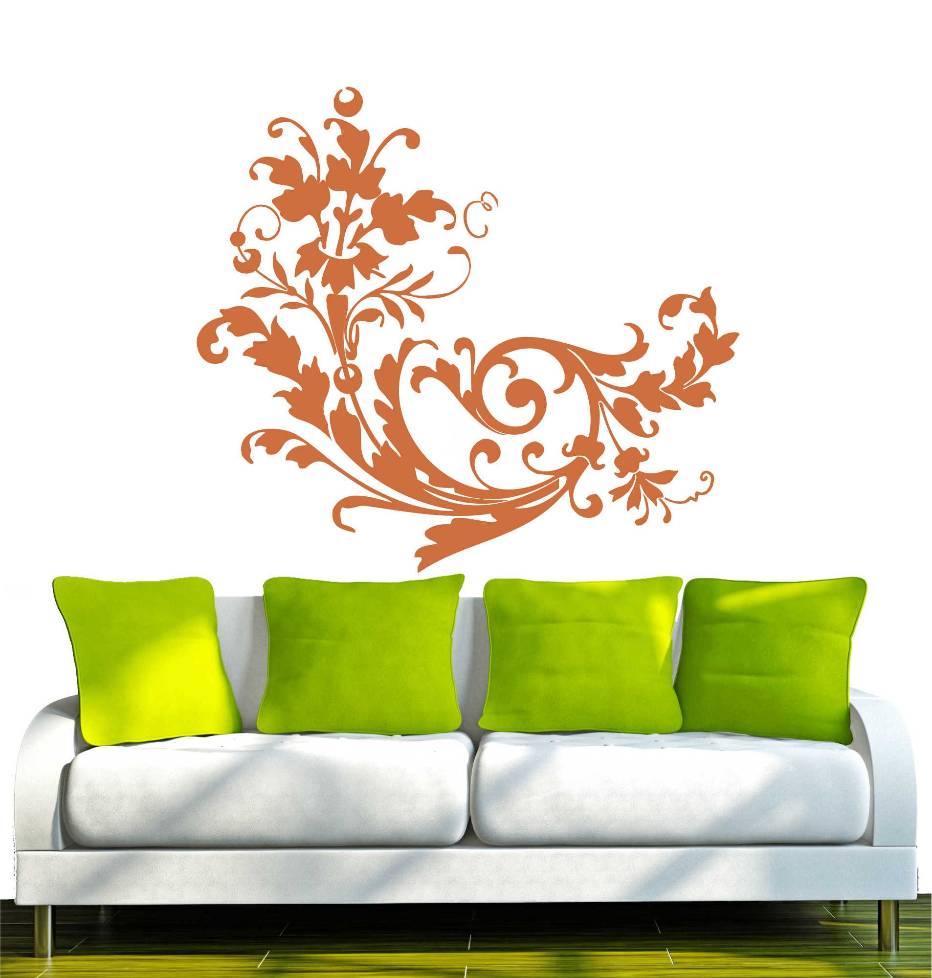 INDIGOS UG Wandtattoo Wandtattoo - Wandaufkleber - w298 Blume Ranke Pflanze