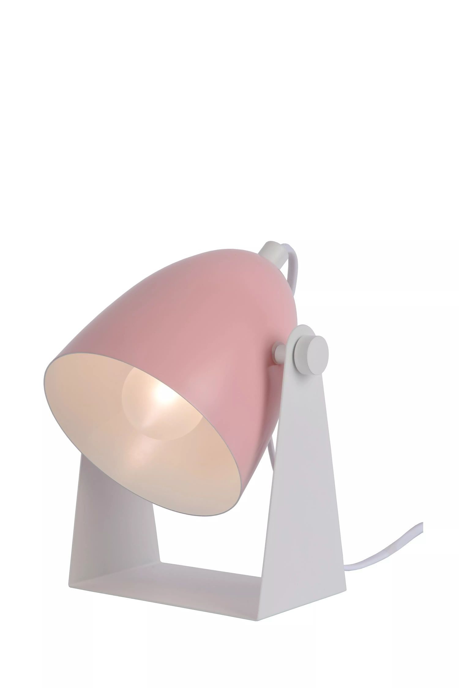 Licht-Erlebnisse Nachttischlampe ELAR, ohne Leuchtmittel, flexibel Weiß Pink 20,5 cm E14 Schreibtisch