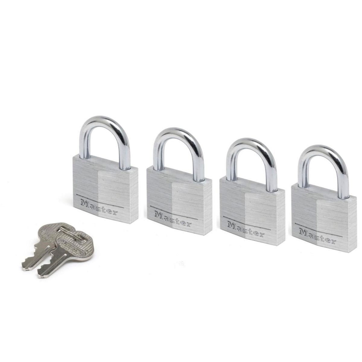 Master Lock Vorhängeschloss 4er Set (40mm) 9140EURQNOP Diebstahlalarm