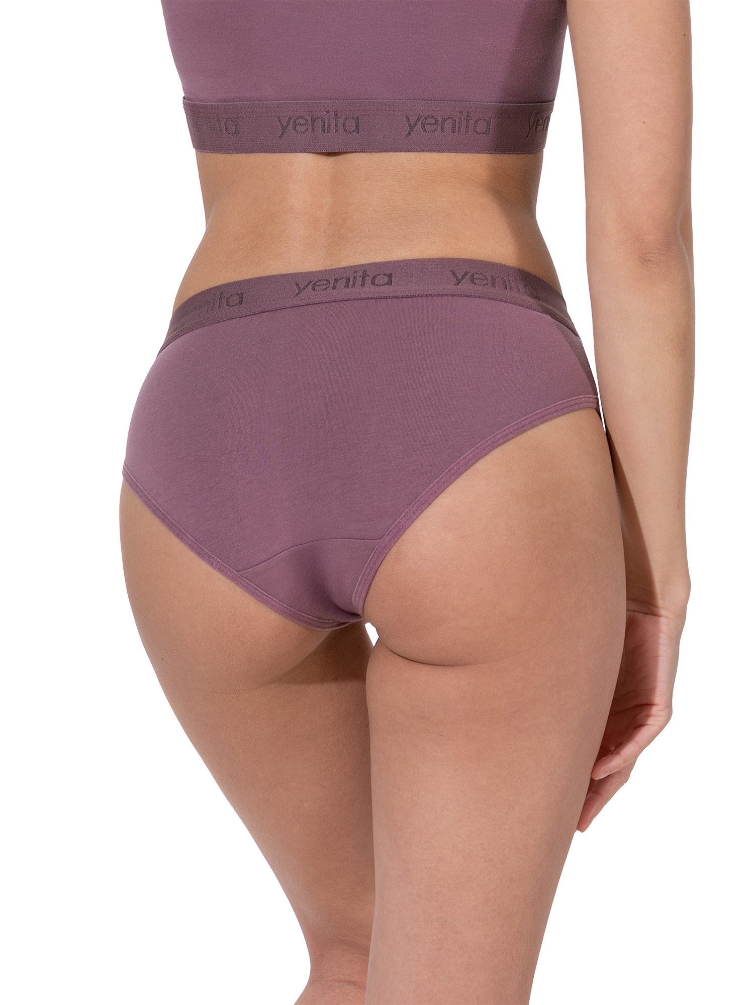 Yenita® Bikinislip Damen Slips mit elastischem Logobund (3-St) in angenehmer Baumwoll-Stretchqualität